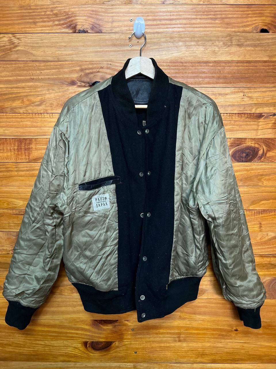 Vintage VINTAGE EMBROIDERED PAZZO JAPAN WOOL LEATHER VARSITY JACKET Size US L / EU 52-54 / 3 - 17 Thumbnail