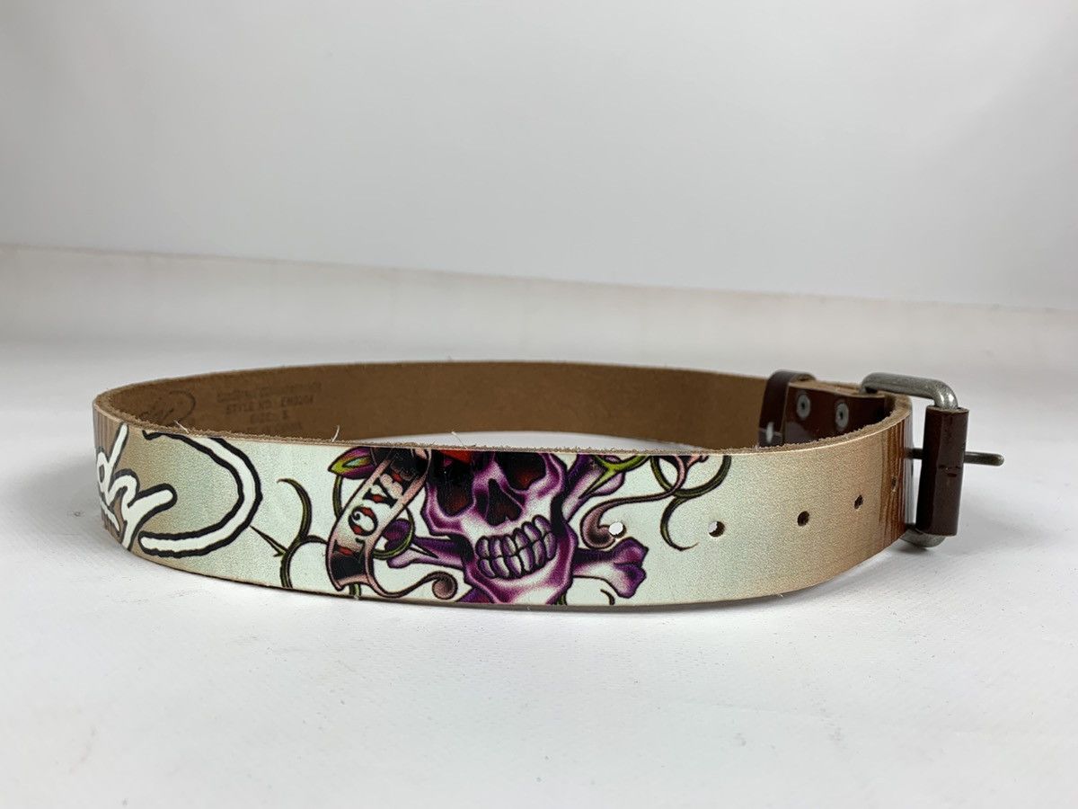 Christian Audigier Vintage Ed Hardy By Christian Audigier Love Leather Belt Y2K Size ONE SIZE - 5 Thumbnail
