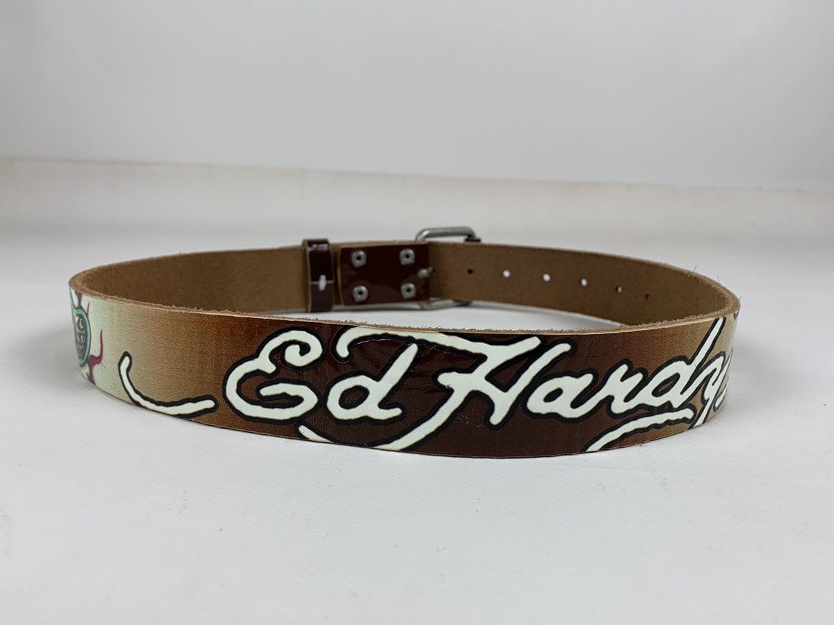 Christian Audigier Vintage Ed Hardy By Christian Audigier Love Leather Belt Y2K Size ONE SIZE - 4 Thumbnail