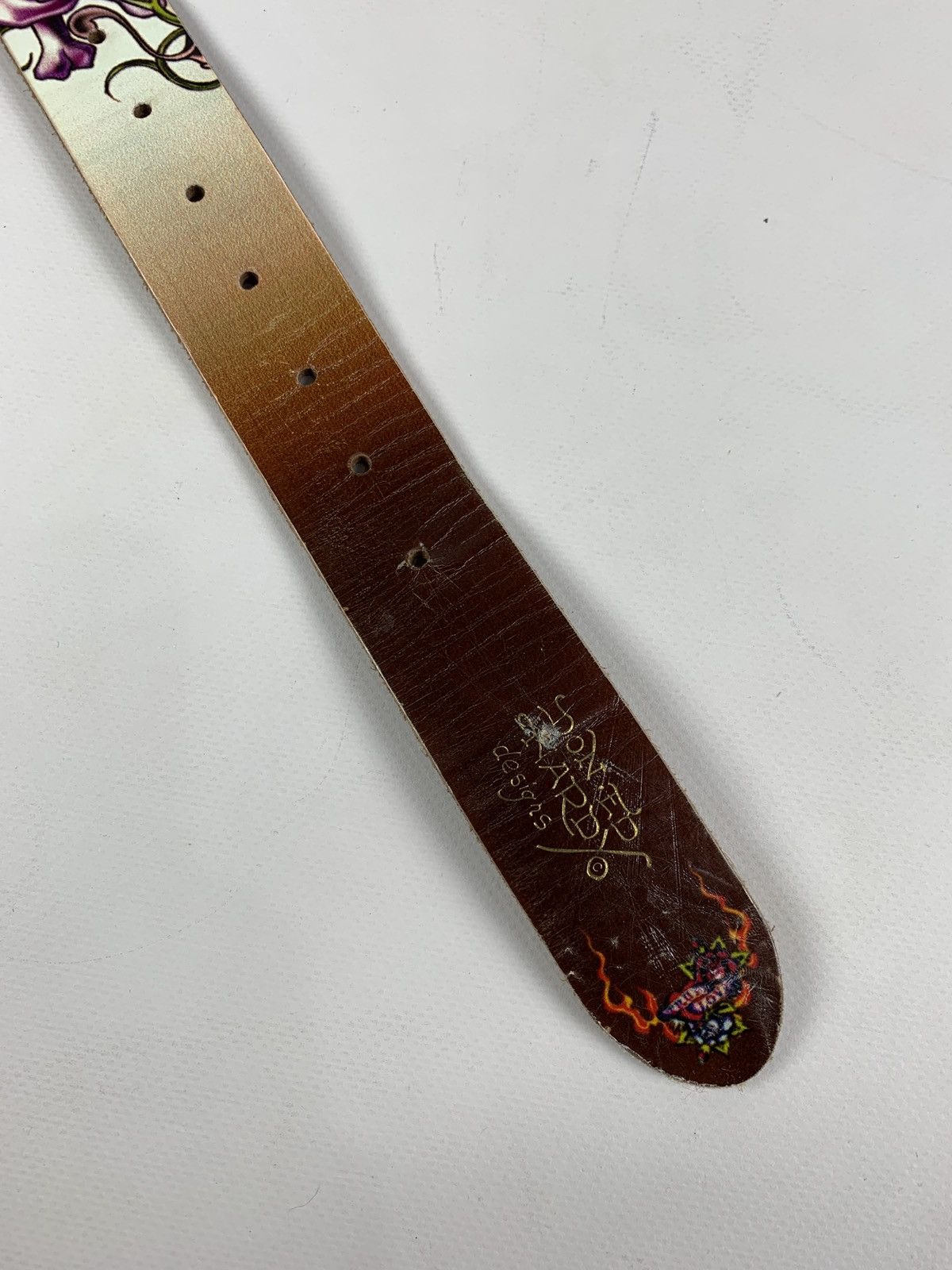 Christian Audigier Vintage Ed Hardy By Christian Audigier Love Leather Belt Y2K Size ONE SIZE - 10 Thumbnail