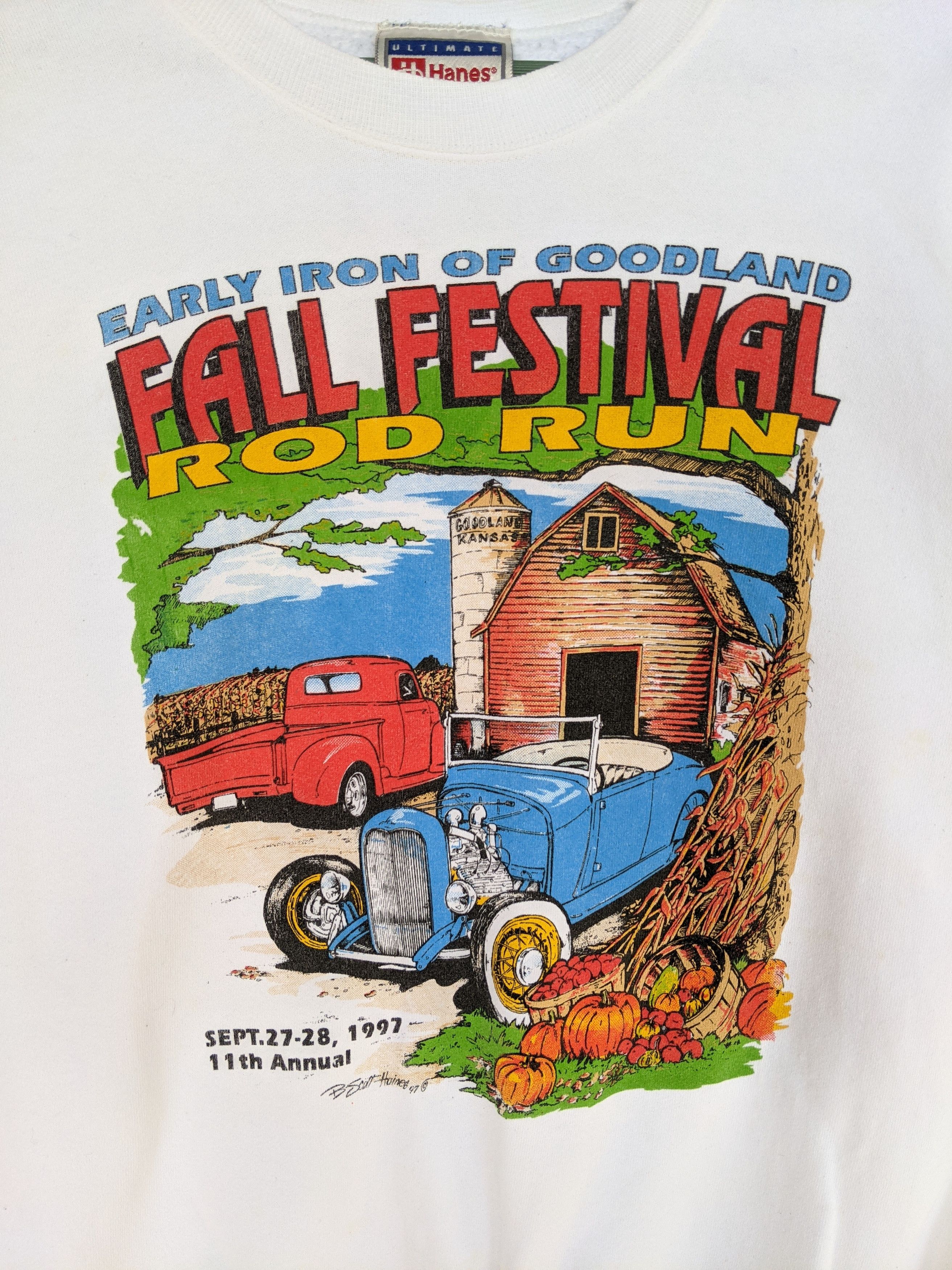 Hanes Vintage 1997 Fall Festival Rod Run Sweatshirt Size US L / EU 52-54 / 3 - 3 Thumbnail