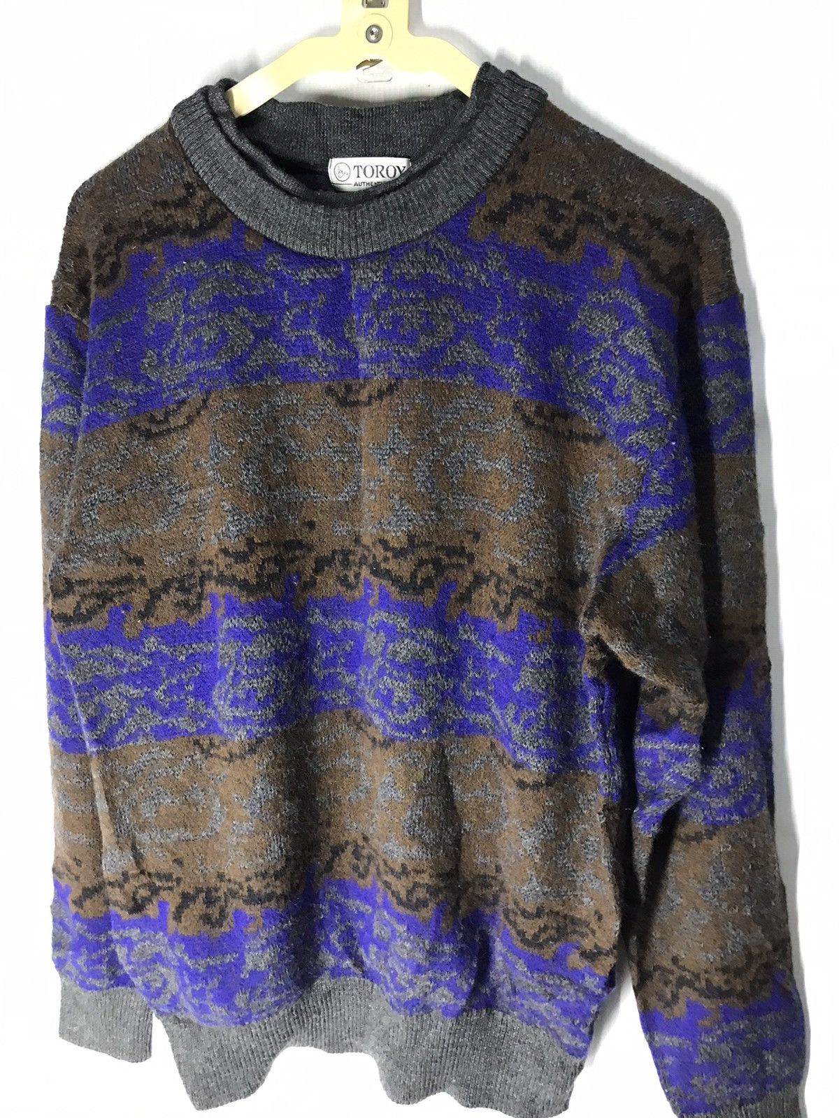 Japanese Brand × Vintage Wool knit sweatshirt double crewneck by toroy authentic Size US M / EU 48-50 / 2 - 5 Thumbnail