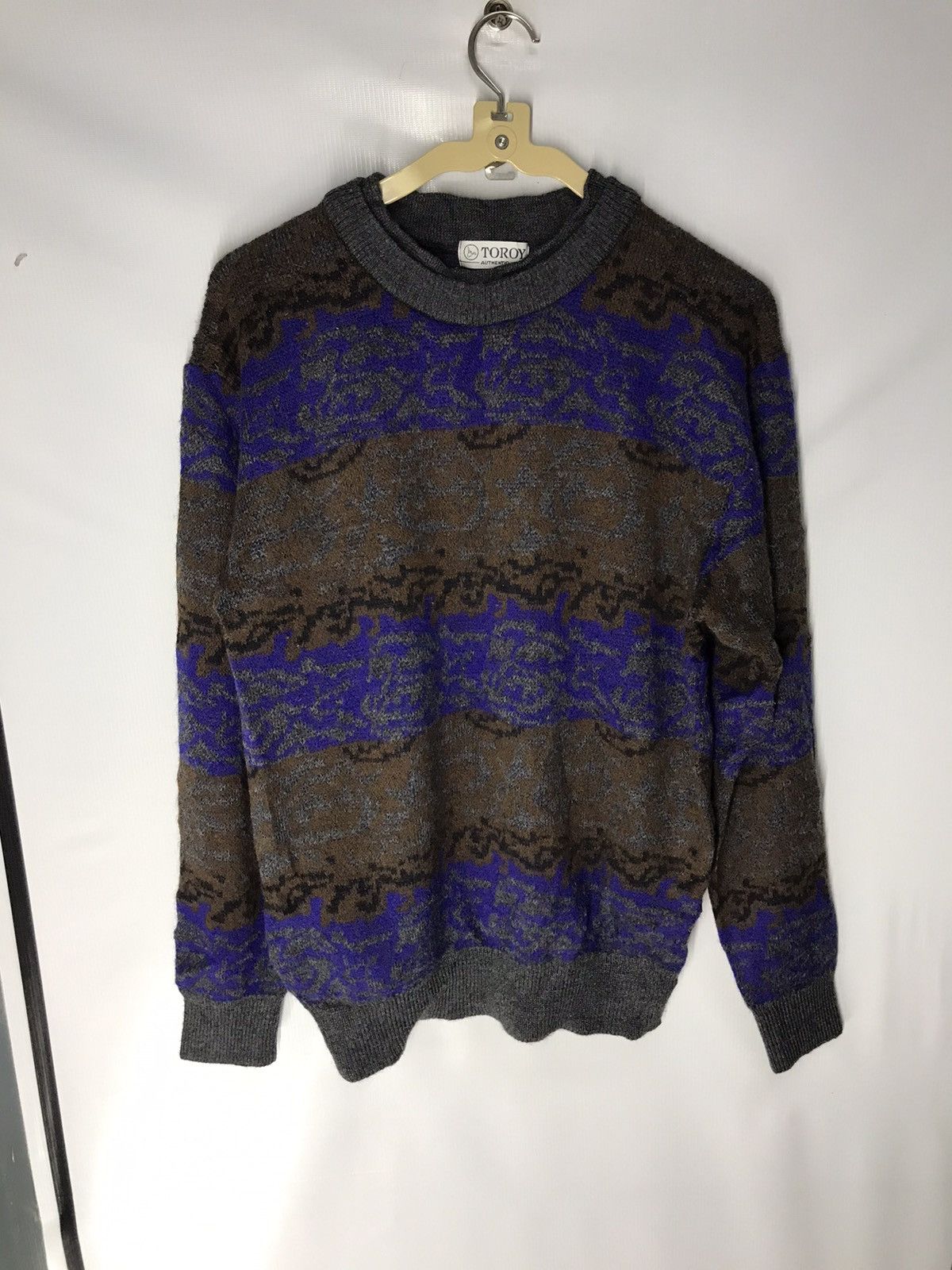 Japanese Brand × Vintage Wool knit sweatshirt double crewneck by toroy authentic Size US M / EU 48-50 / 2 - 6 Thumbnail