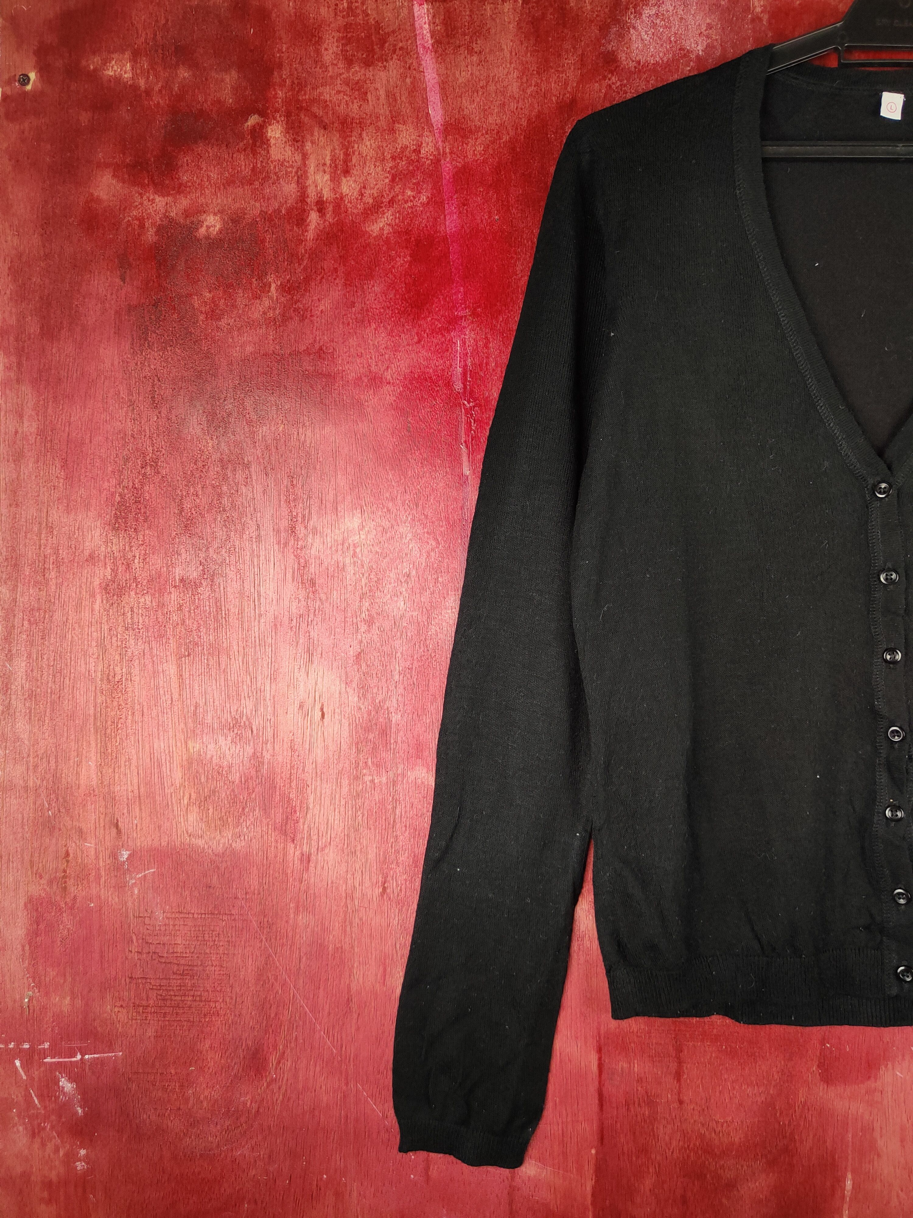 Japanese Brand Uniqlo Black Crochet Meshnet Knitwear Cardigan #S1170 Size L / US 10 / IT 46 - 3 Thumbnail