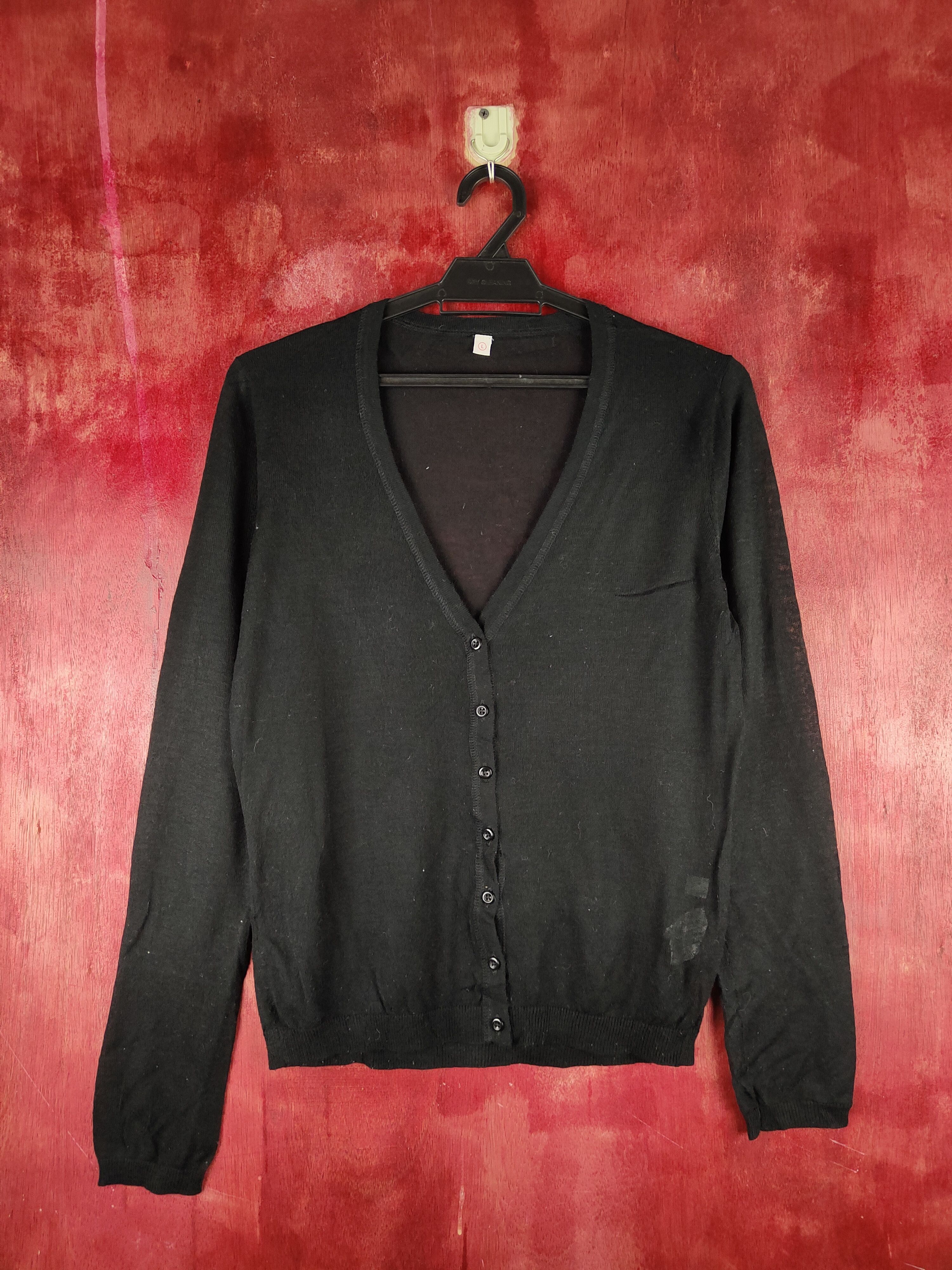 Japanese Brand Uniqlo Black Crochet Meshnet Knitwear Cardigan #S1170 Size L / US 10 / IT 46 - 1 Thumbnail