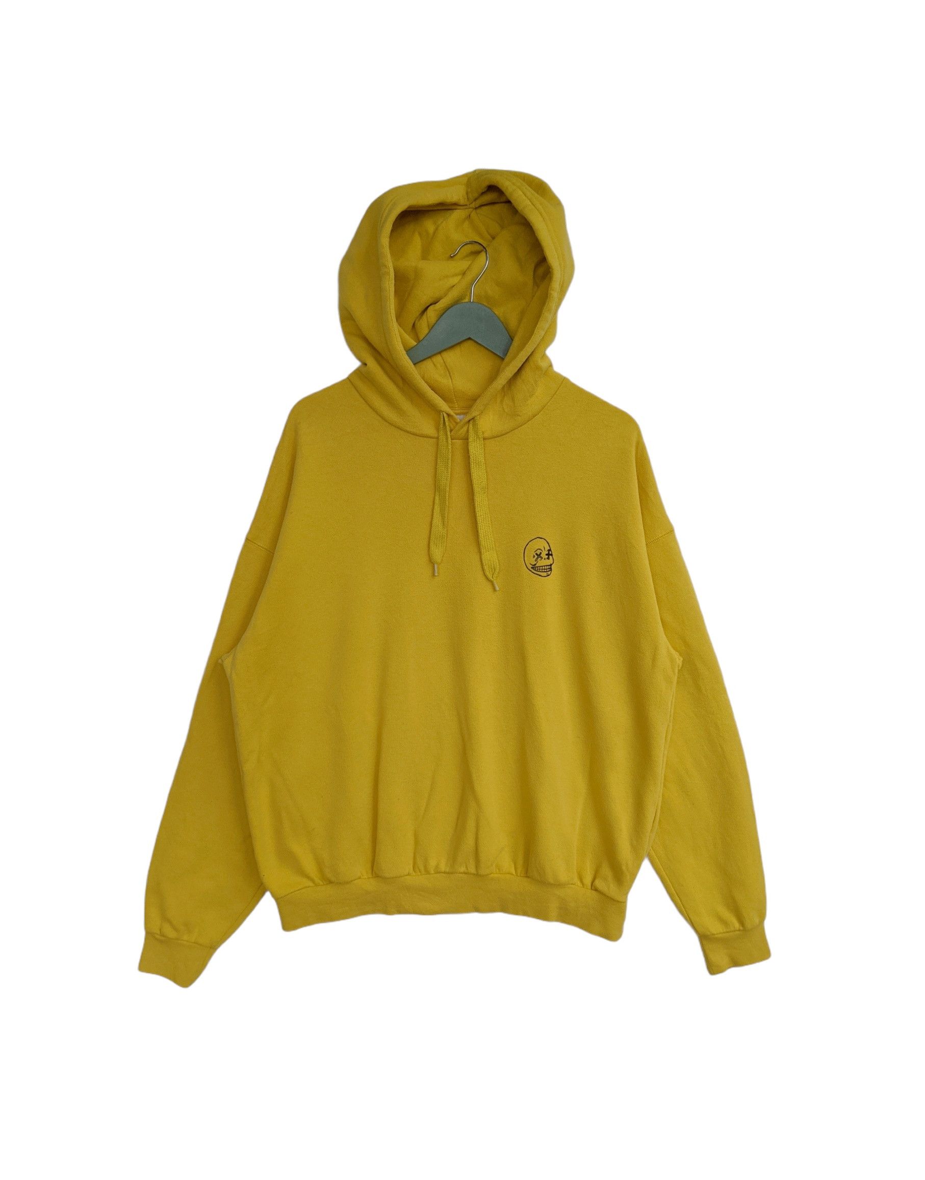image of Cheap Monday Goal Hood Faith Skull Mini Hoodie in Yellow, Men's (Size Small)