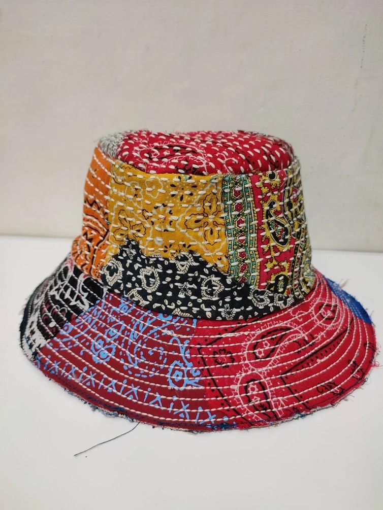 Art Comes First × Japanese Brand 🔥Beautifull Paisley Bandana Patchwork Bucket Hats Boro Size ONE SIZE - 15 Thumbnail