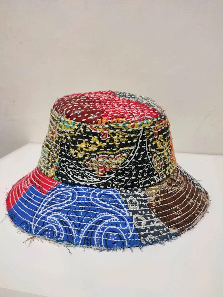 Art Comes First × Japanese Brand 🔥Beautifull Paisley Bandana Patchwork Bucket Hats Boro Size ONE SIZE - 16 Thumbnail