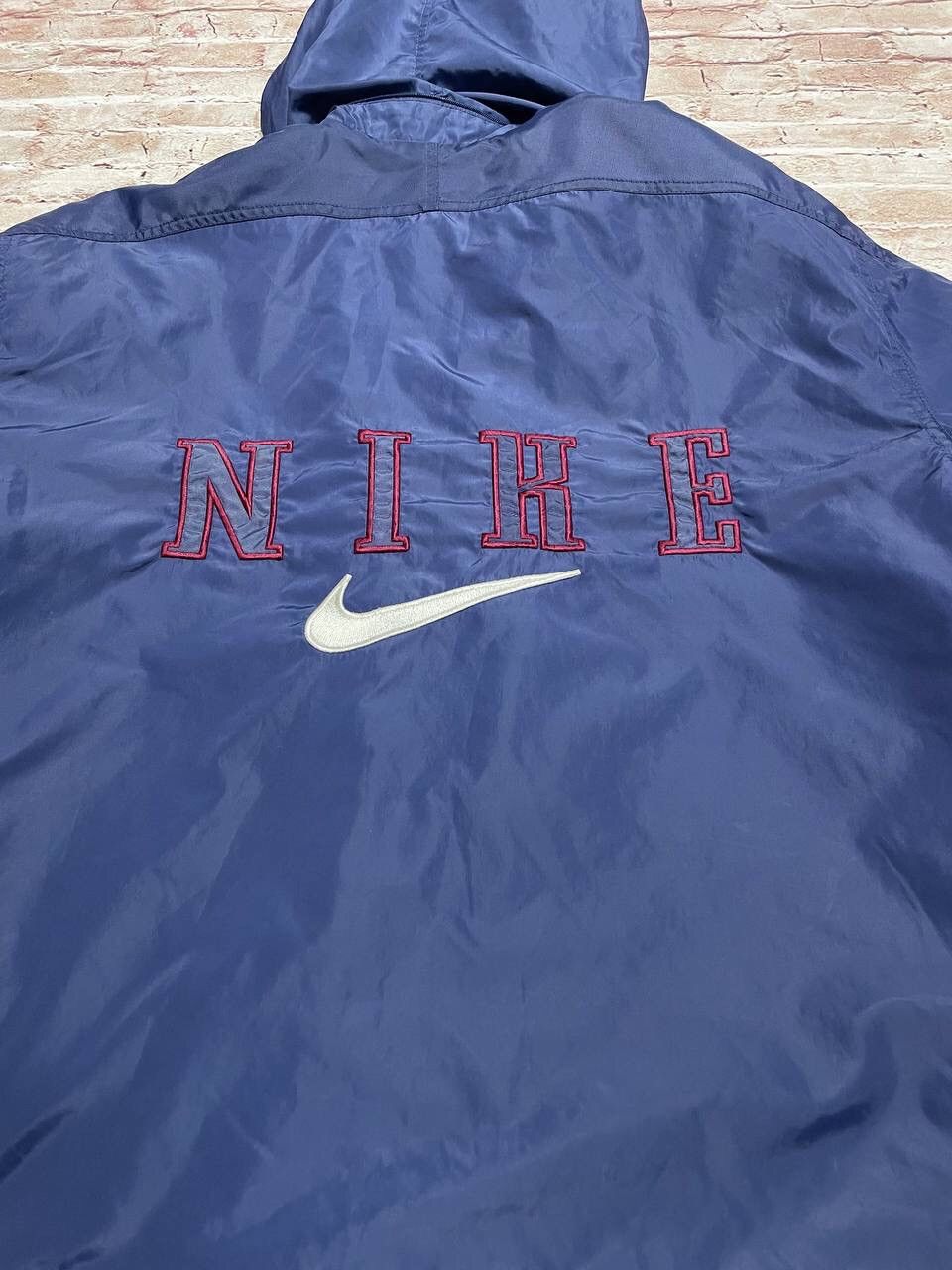 Vintage 90s Nike Puffer Jacket Big Embroidered Logo Y2K