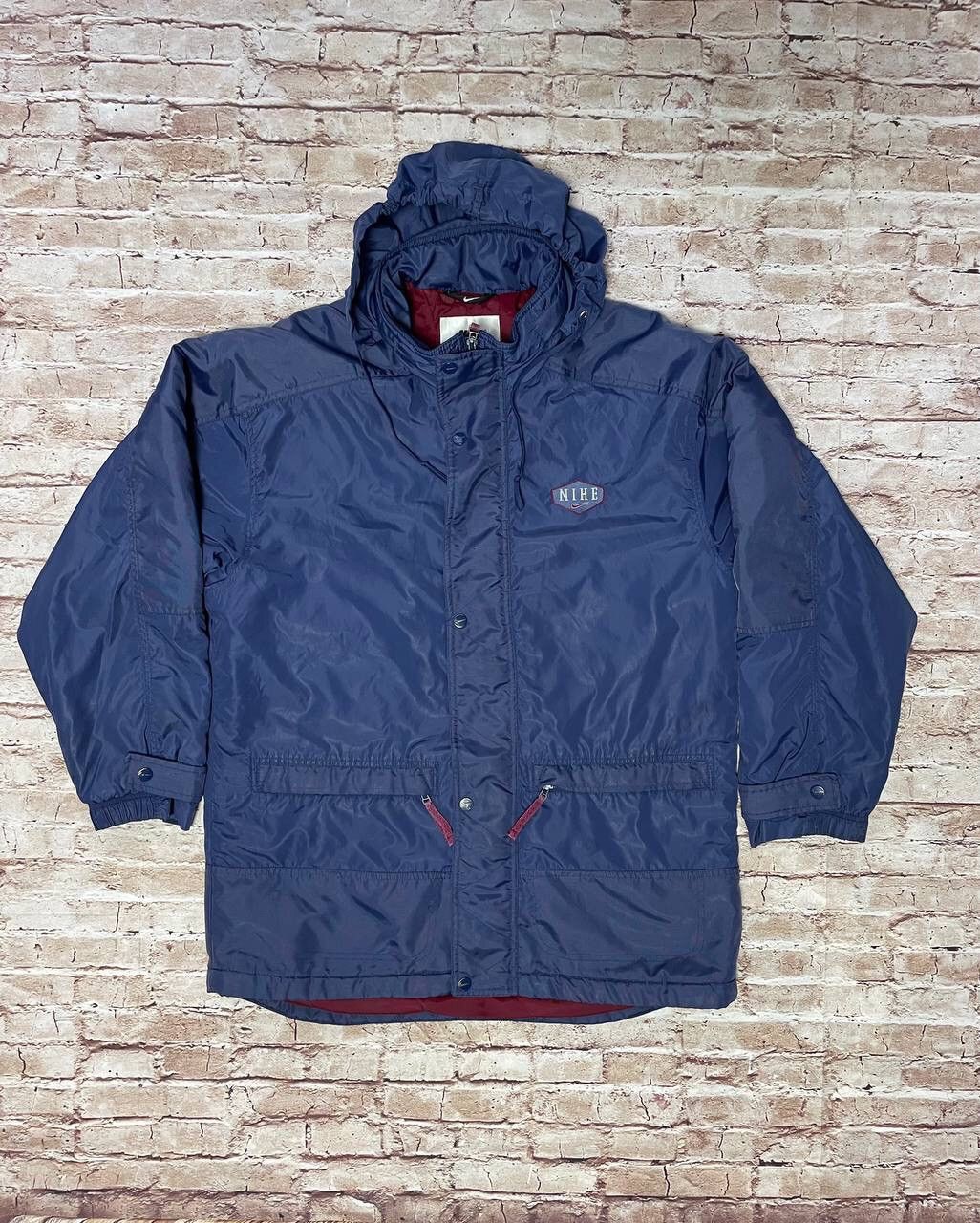 Vintage 90s Nike Puffer Jacket Big Embroidered Logo Y2K