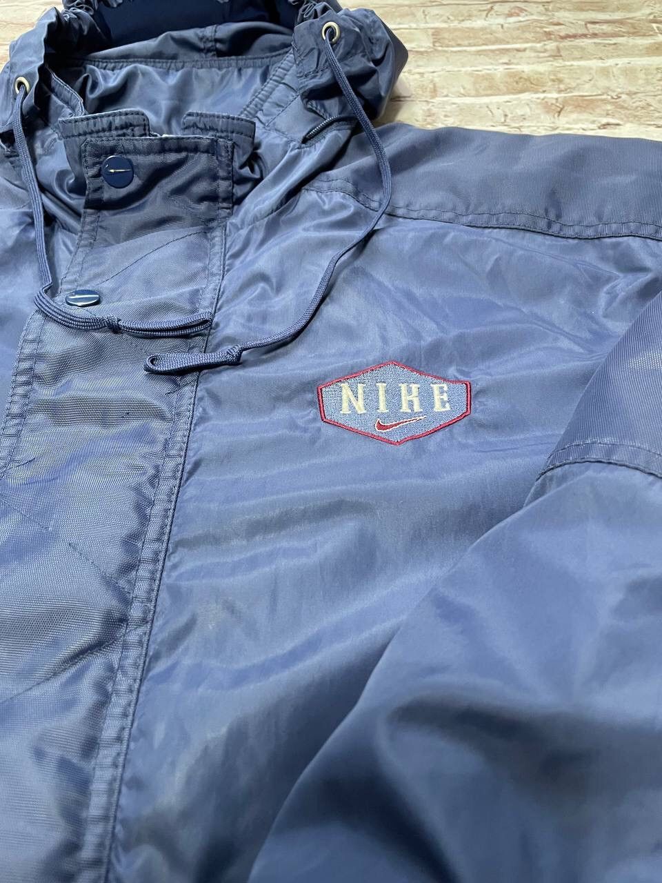 Vintage 90s Nike Puffer Jacket Big Embroidered Logo Y2K