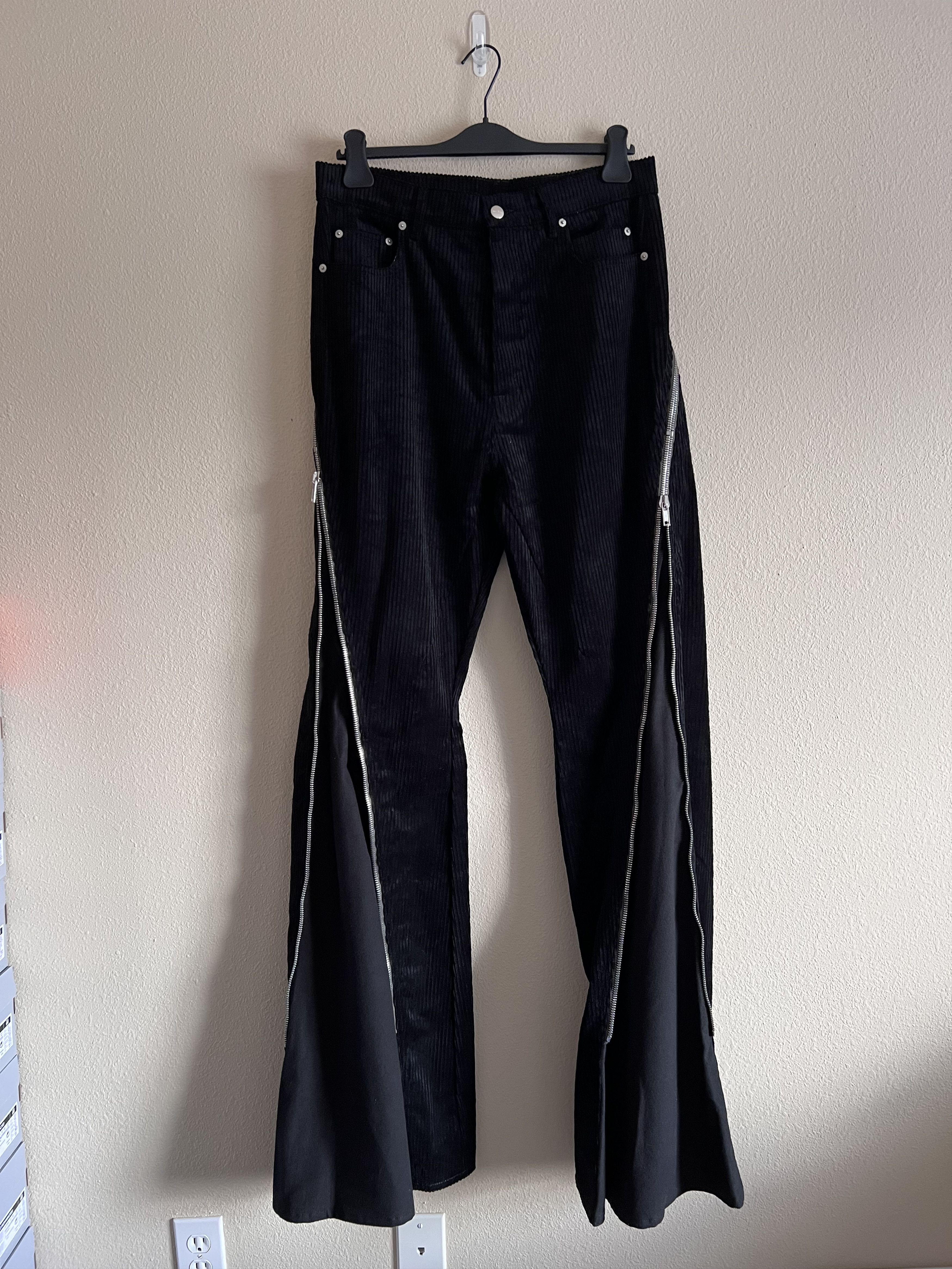 image of Rick Owens Corduroy Bolan Banana Pants In Black, Men's (Size 32)