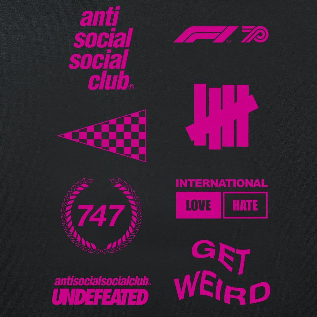Anti Social Social Club × Other × Undefeated DS ASSC X UNDFTD X F1® Pink Logo Black Tee BAPE KITH KAWS Size US M / EU 48-50 / 2 - 5 Thumbnail