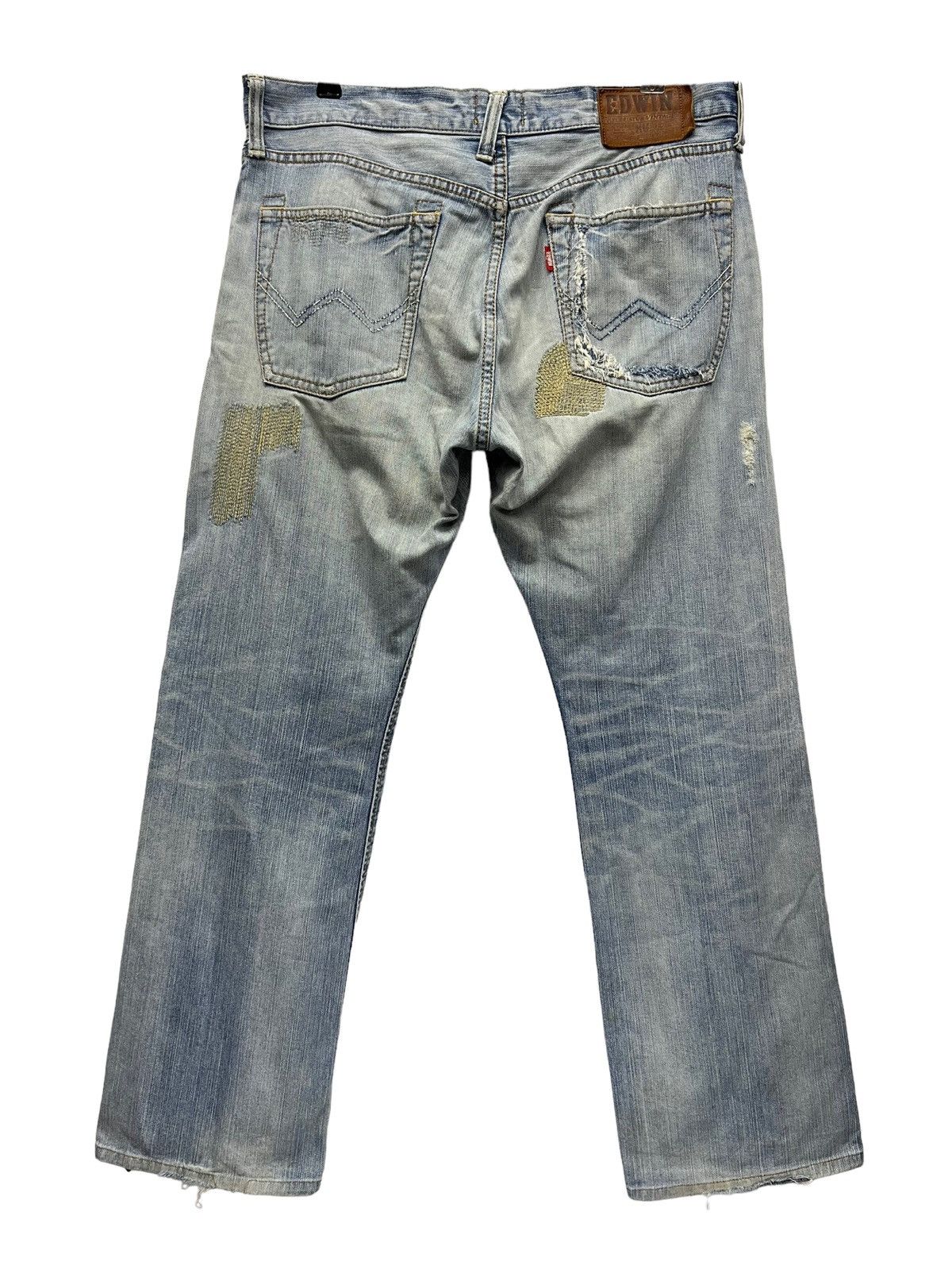 Edwin 🔥90’s Grunge Boro Patchwork Ripped Mudwash Denim Size US 34 / EU 50 - 10 Thumbnail