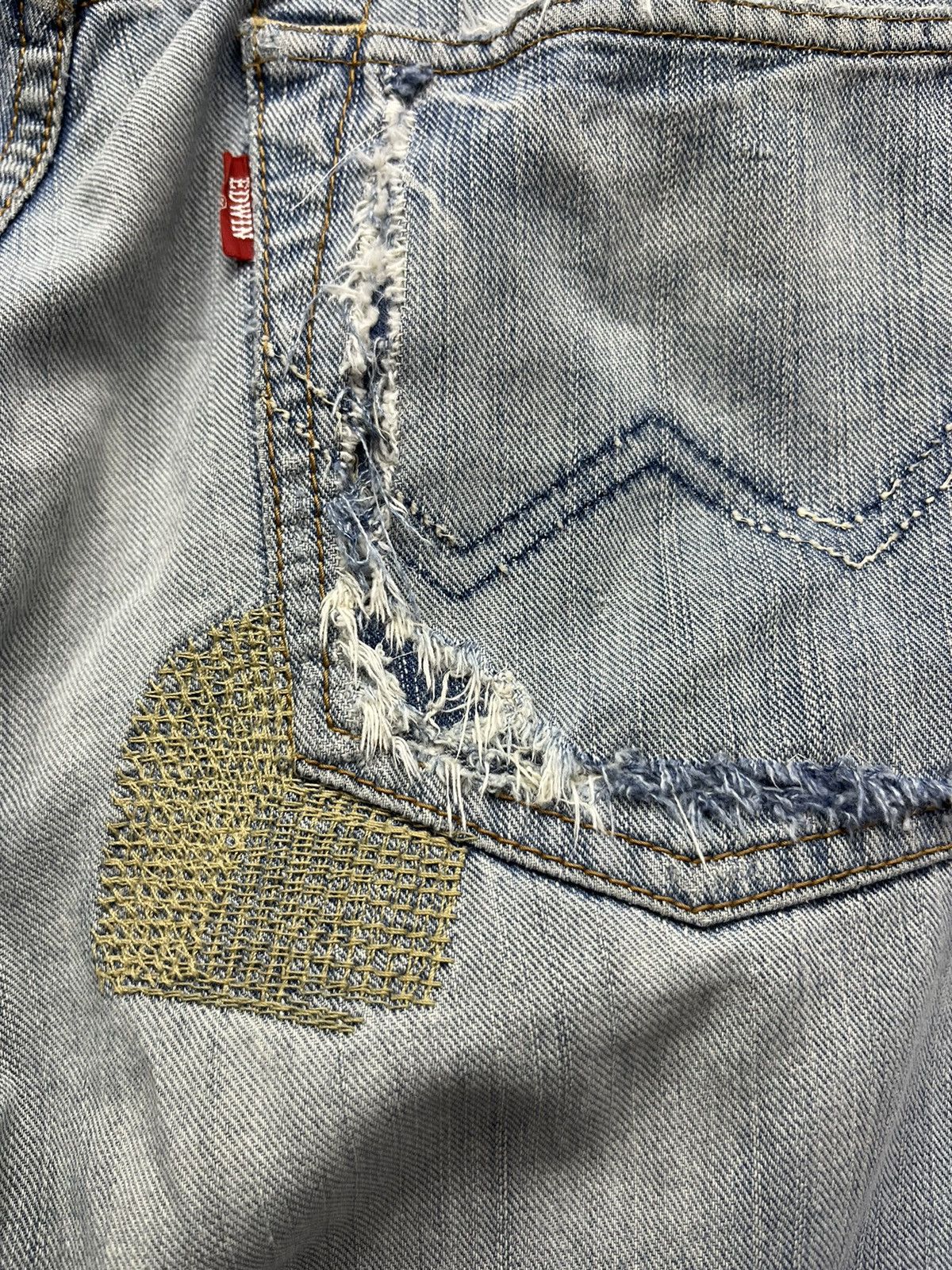 Edwin 🔥90’s Grunge Boro Patchwork Ripped Mudwash Denim Size US 34 / EU 50 - 15 Thumbnail