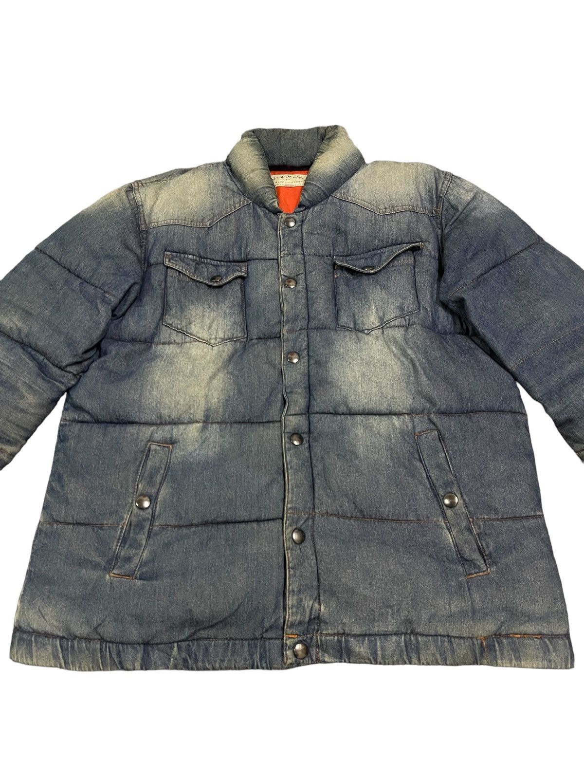 Jun Takahashi Japanese Blue In Green Denim Style Puffer Jacket Size US M / EU 48-50 / 2 - 5 Thumbnail