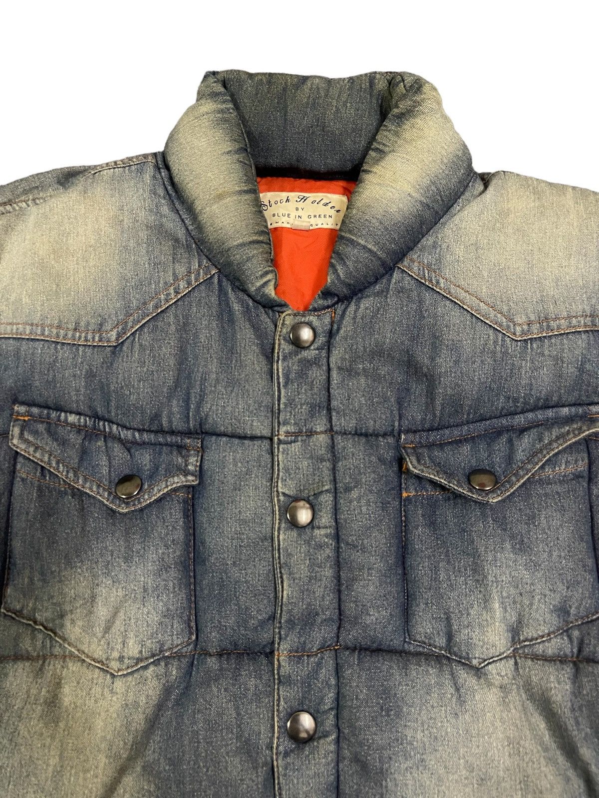Jun Takahashi Japanese Blue In Green Denim Style Puffer Jacket Size US M / EU 48-50 / 2 - 7 Thumbnail