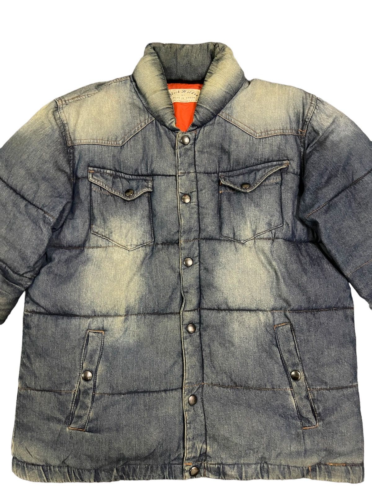 Jun Takahashi Japanese Blue In Green Denim Style Puffer Jacket Size US M / EU 48-50 / 2 - 6 Thumbnail