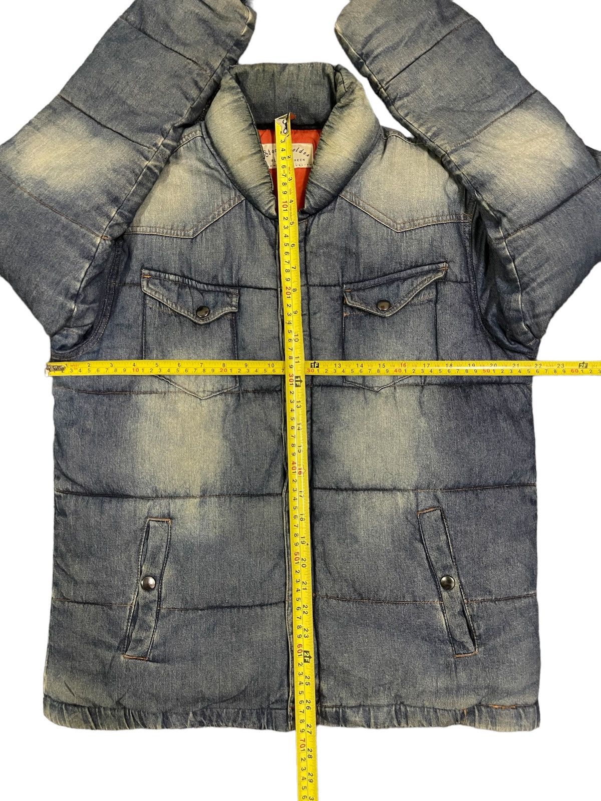 Jun Takahashi Japanese Blue In Green Denim Style Puffer Jacket Size US M / EU 48-50 / 2 - 13 Thumbnail