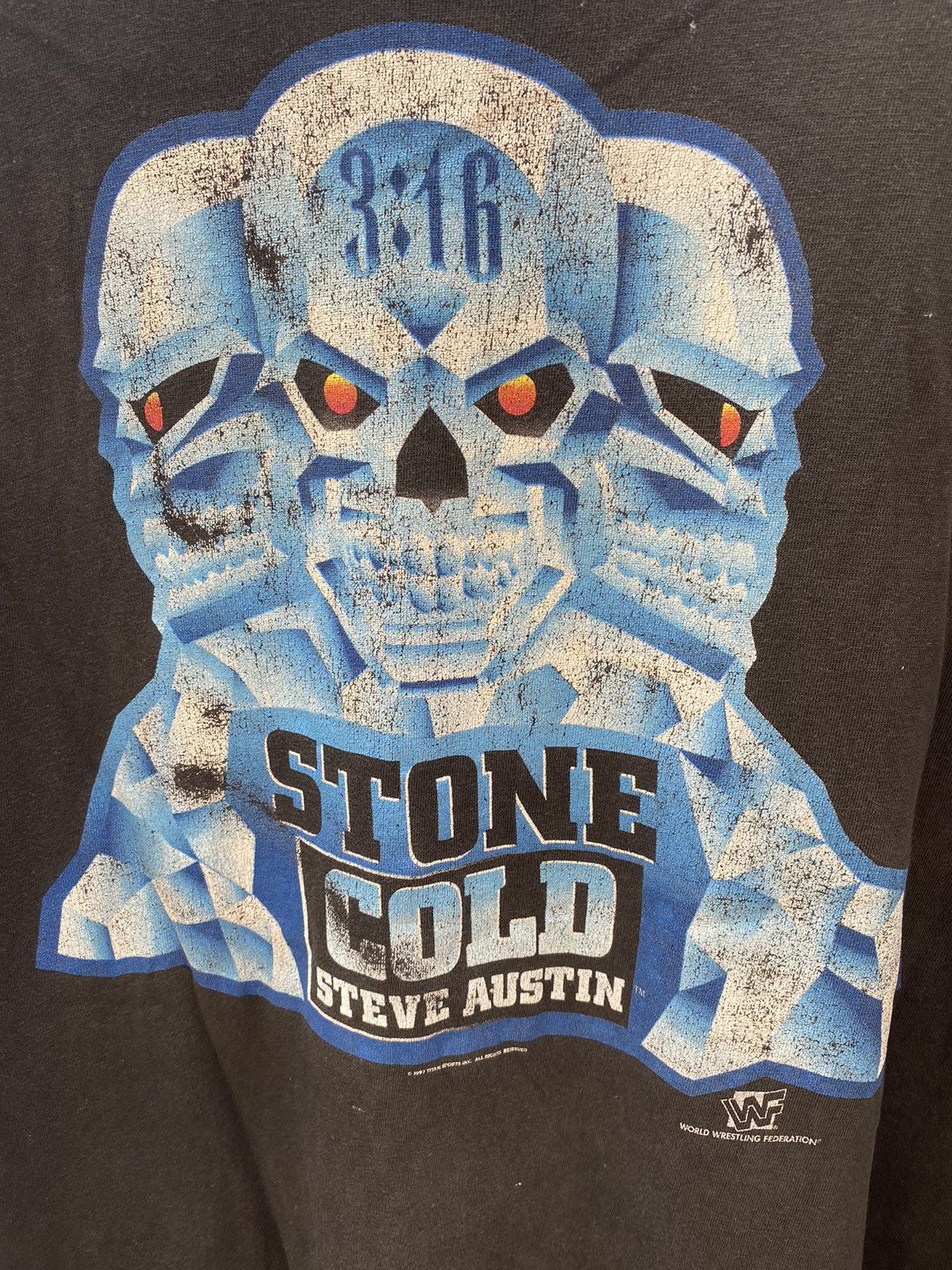 Rap Tees × Vintage × WWF 🔥Vintage 1997 WWF Stone Cold Steve Austin Triple Skull Size US XL / EU 56 / 4 - 2 Thumbnail