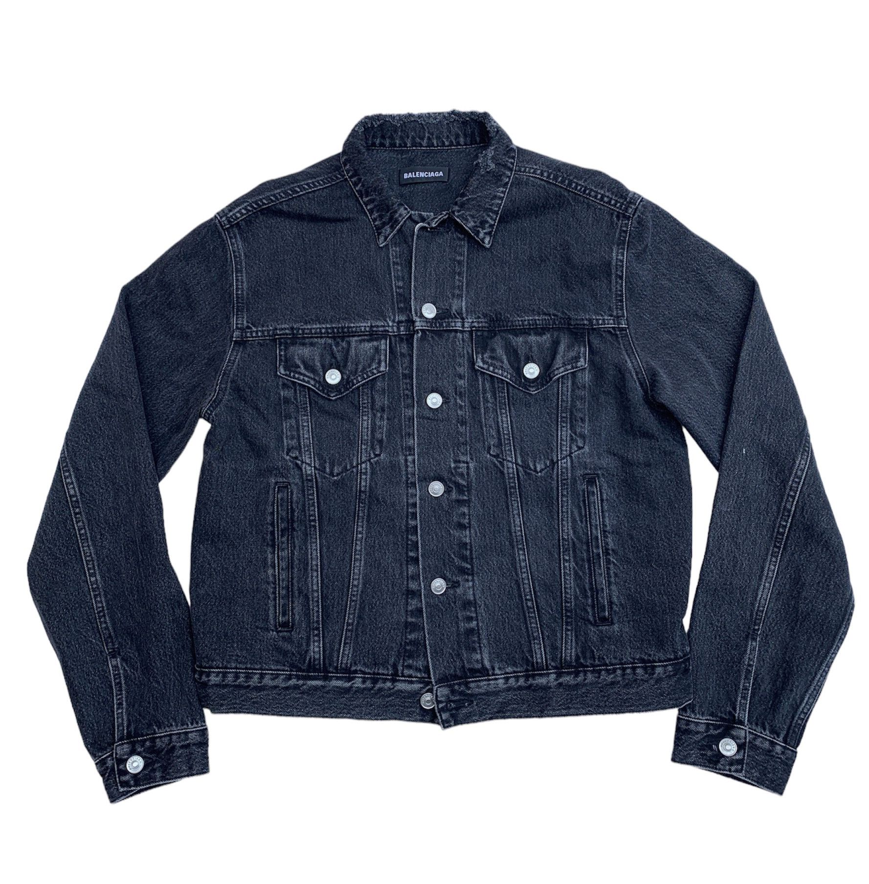 Balenciaga Balenciaga Faded Black Swing Distressed Denim Jacket Size 50 Size US M / EU 48-50 / 2 - 4 Thumbnail
