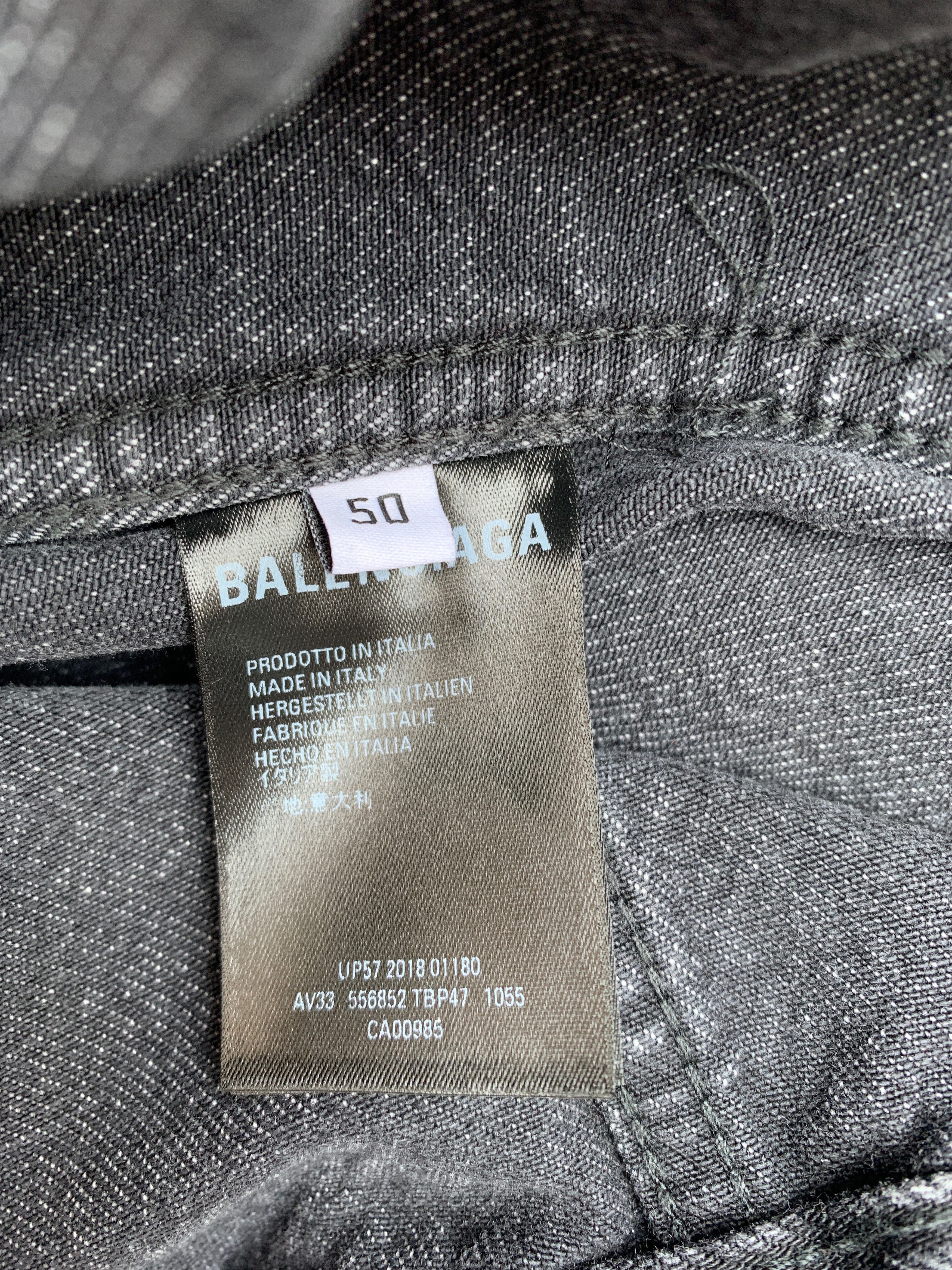 Balenciaga Balenciaga Faded Black Swing Distressed Denim Jacket Size 50 Size US M / EU 48-50 / 2 - 6 Thumbnail