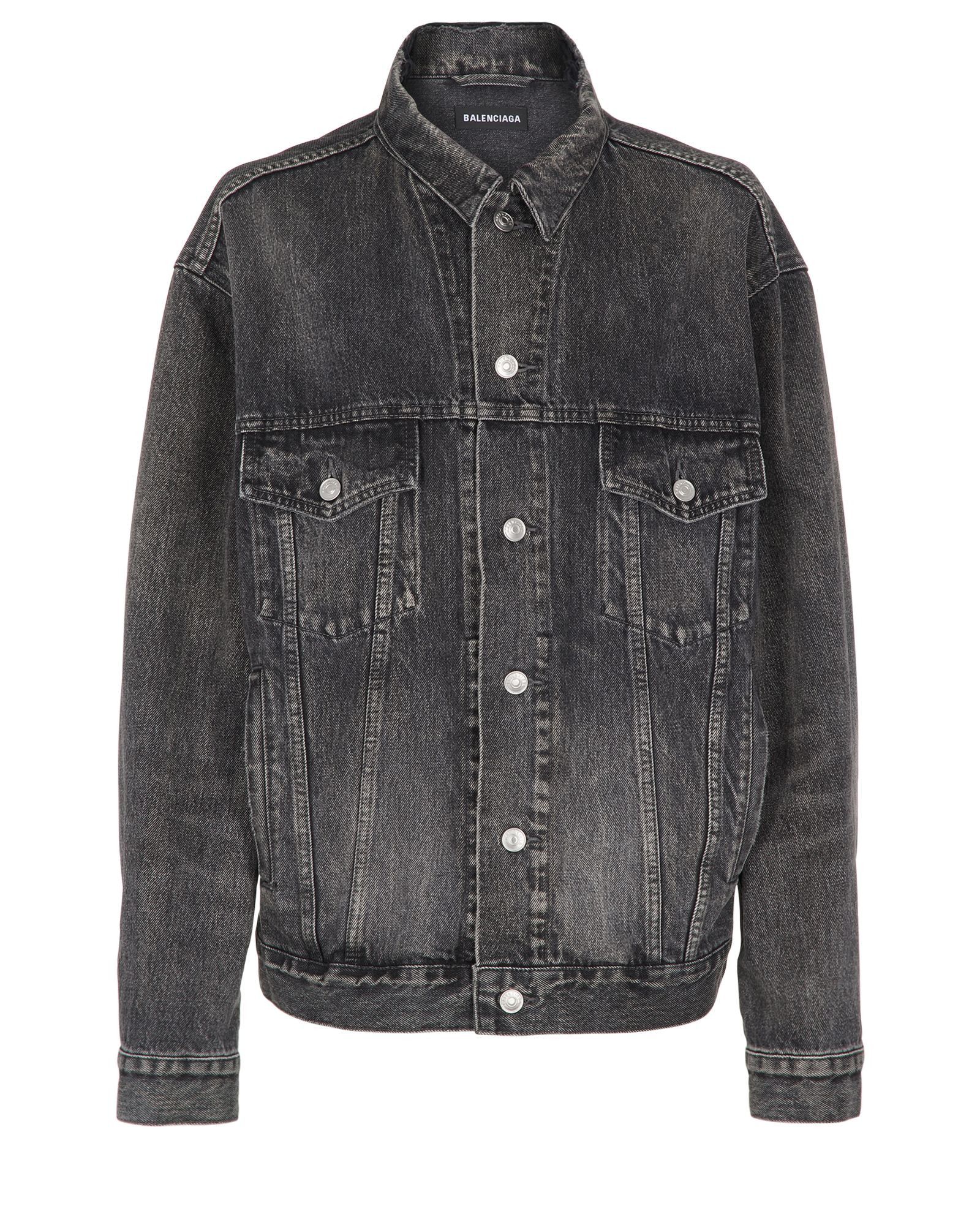 Balenciaga Balenciaga Faded Black Swing Distressed Denim Jacket Size 50 Size US M / EU 48-50 / 2 - 1 Thumbnail