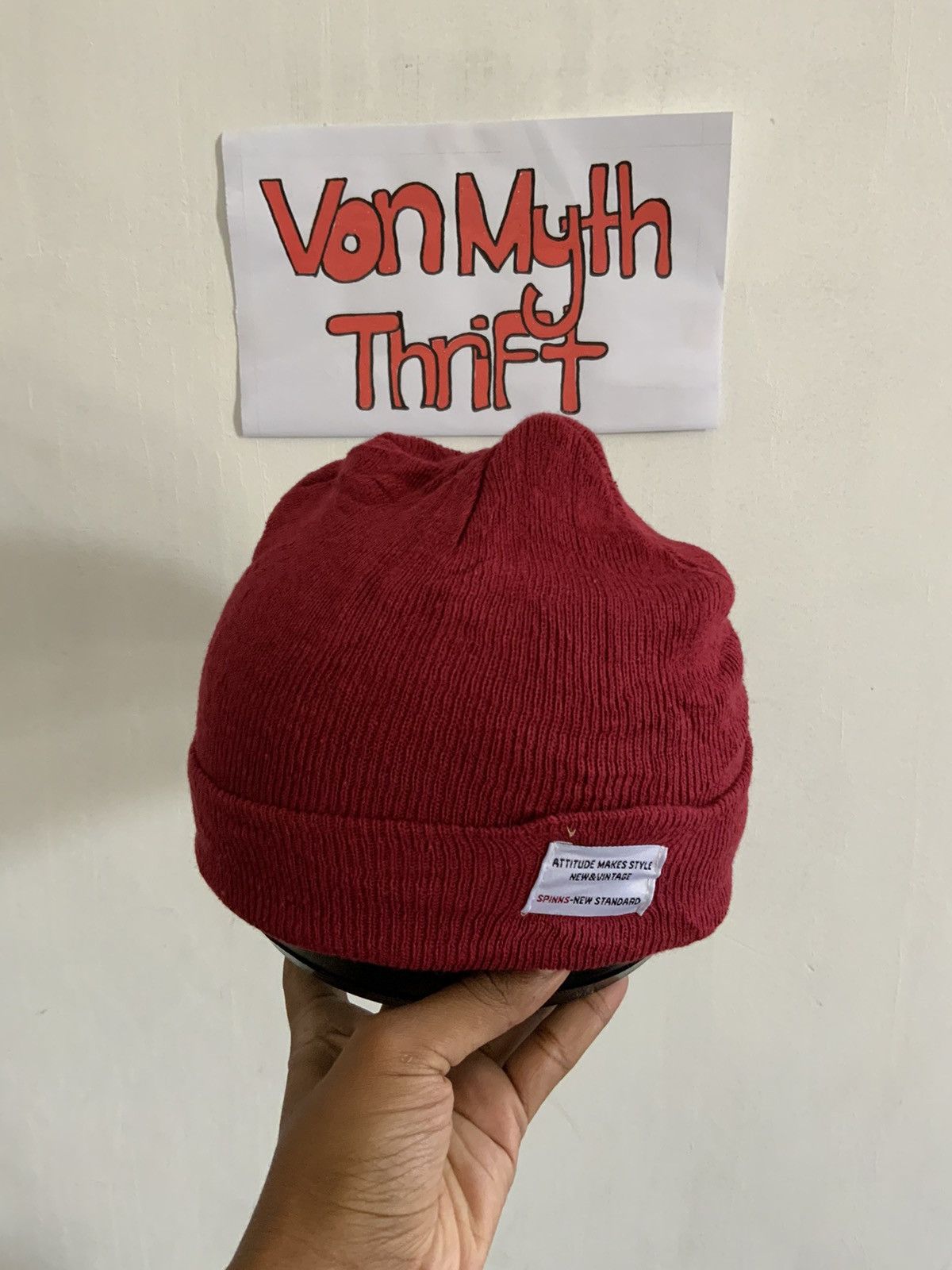 Hat Club Spinns-New Standard Maroon Beanie Hat Size ONE SIZE - 1 Thumbnail