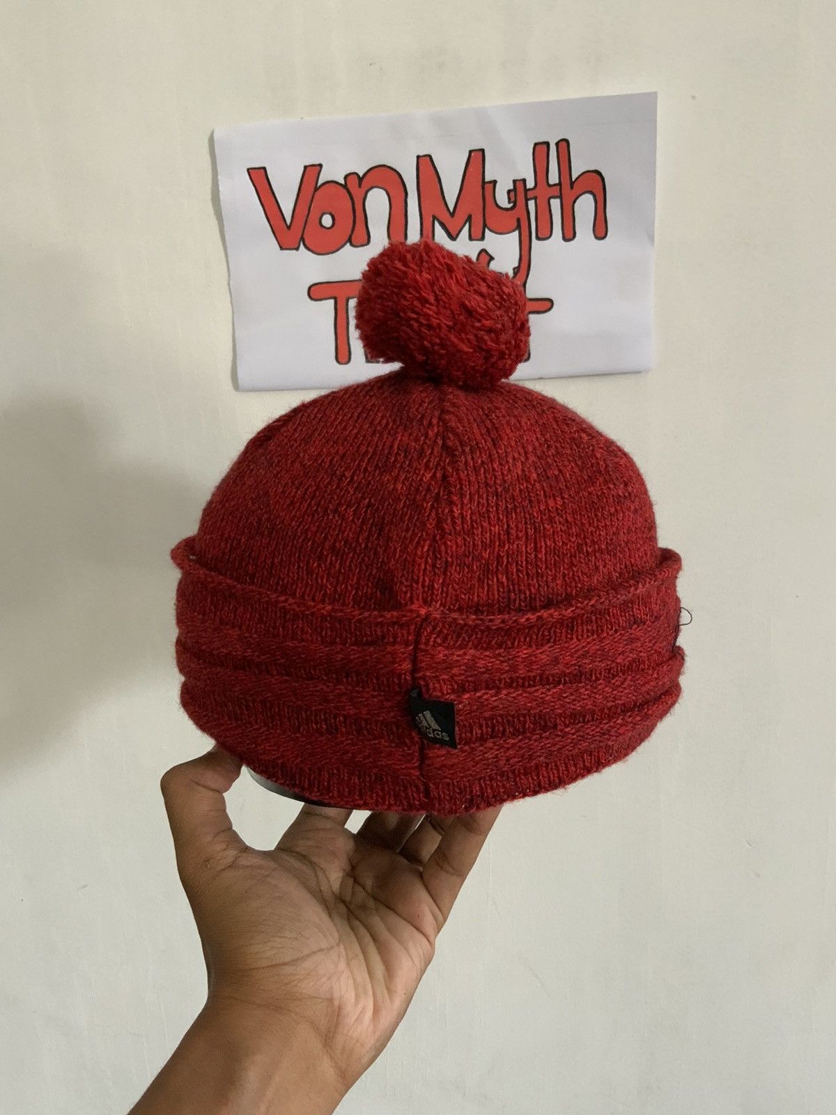 Adidas Adidas Maroon Snow Pom Pom Beanie Hat Size ONE SIZE - 3 Thumbnail