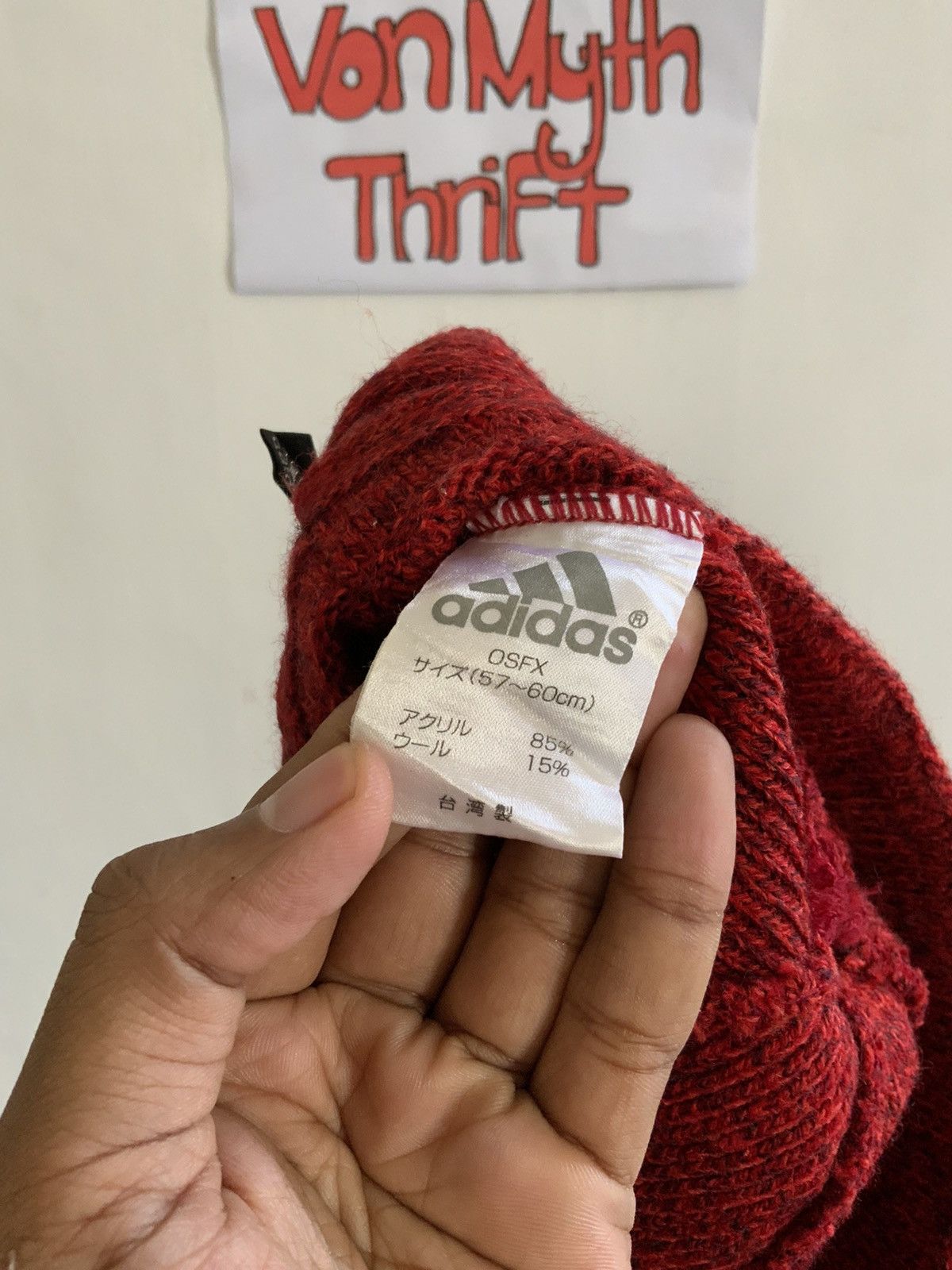 Adidas Adidas Maroon Snow Pom Pom Beanie Hat Size ONE SIZE - 11 Thumbnail