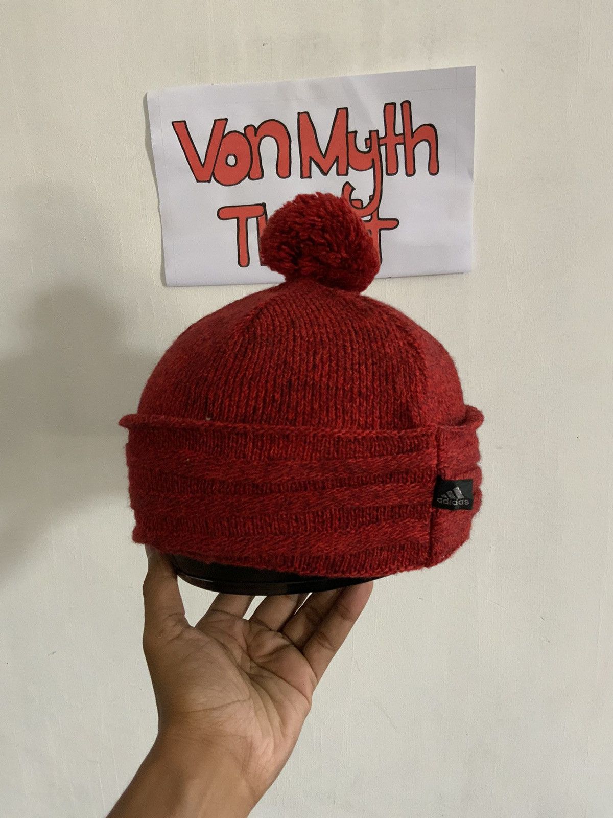 Adidas Adidas Maroon Snow Pom Pom Beanie Hat Size ONE SIZE - 2 Thumbnail