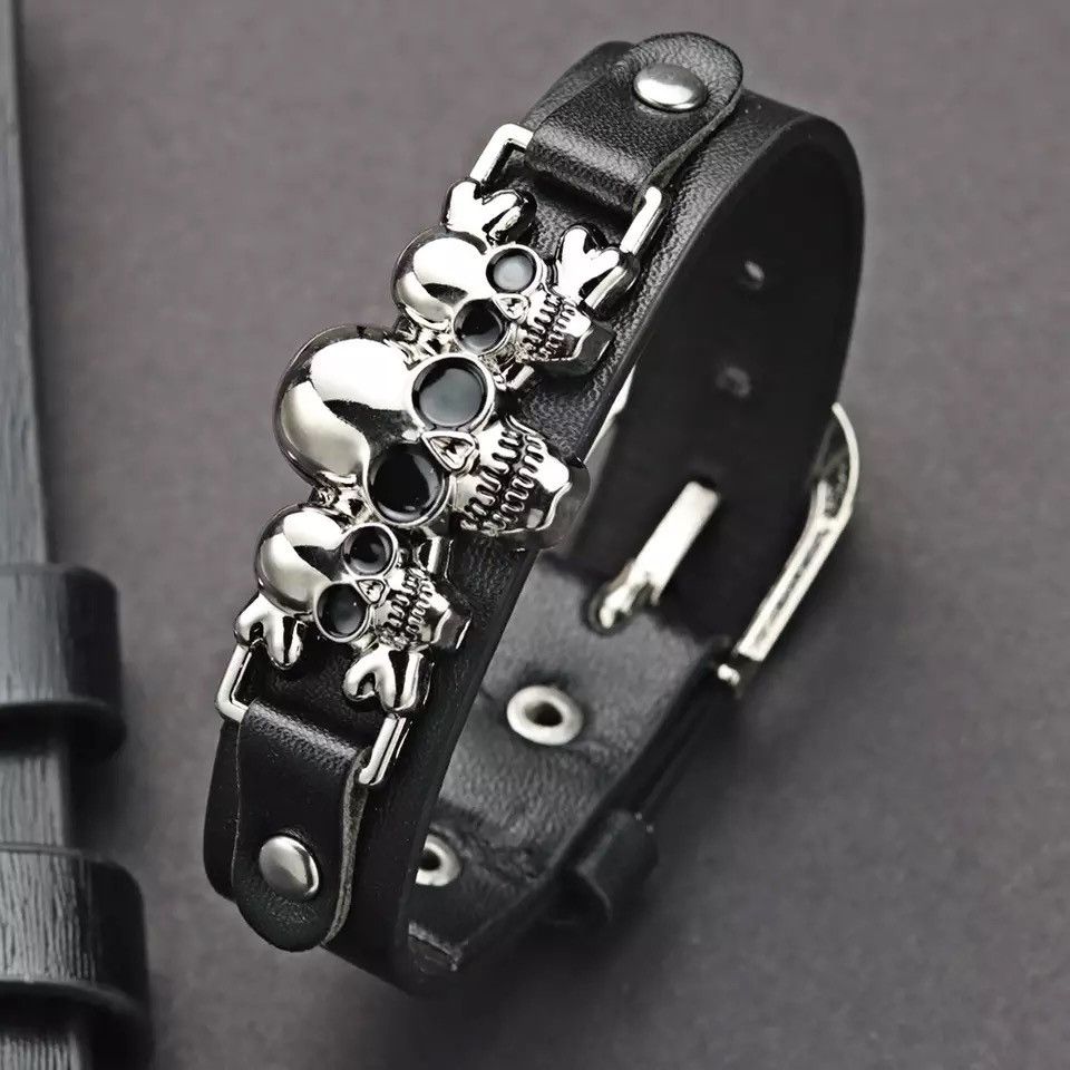 Jewelry Cool Skeleton Skull Bracelet Size ONE SIZE - 4 Thumbnail