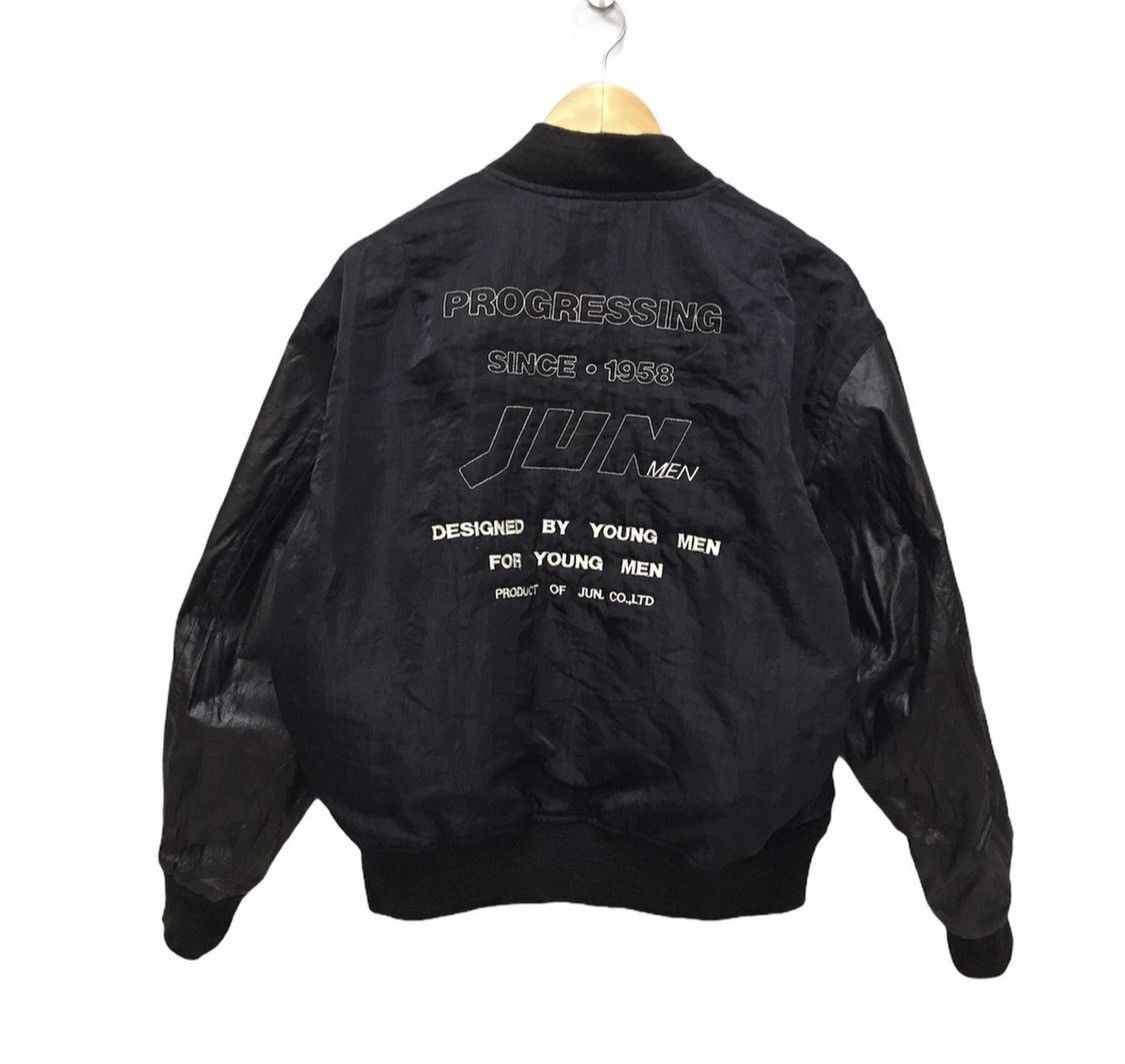 Japanese Brand × Jun Takahashi Vintage JUN Men bomber jacket leather sleeve Size US M / EU 48-50 / 2 - 1 Thumbnail