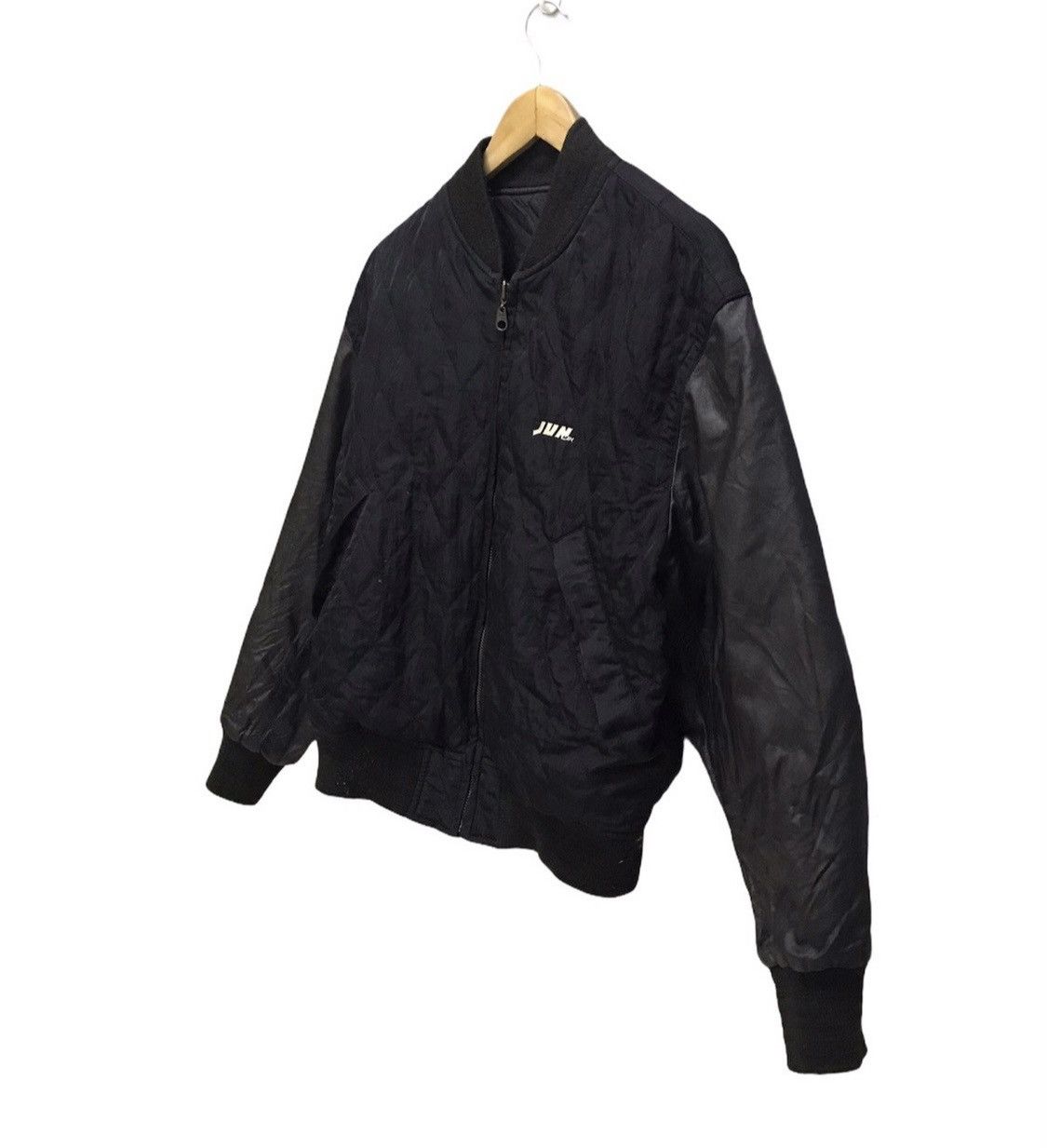 Japanese Brand × Jun Takahashi Vintage JUN Men bomber jacket leather sleeve Size US M / EU 48-50 / 2 - 3 Thumbnail