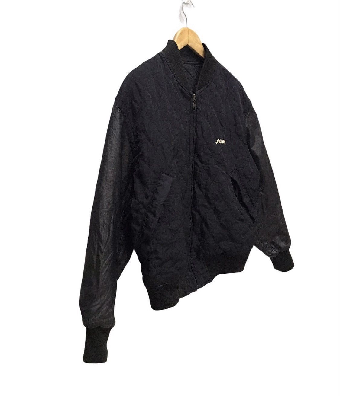 Japanese Brand × Jun Takahashi Vintage JUN Men bomber jacket leather sleeve Size US M / EU 48-50 / 2 - 4 Thumbnail