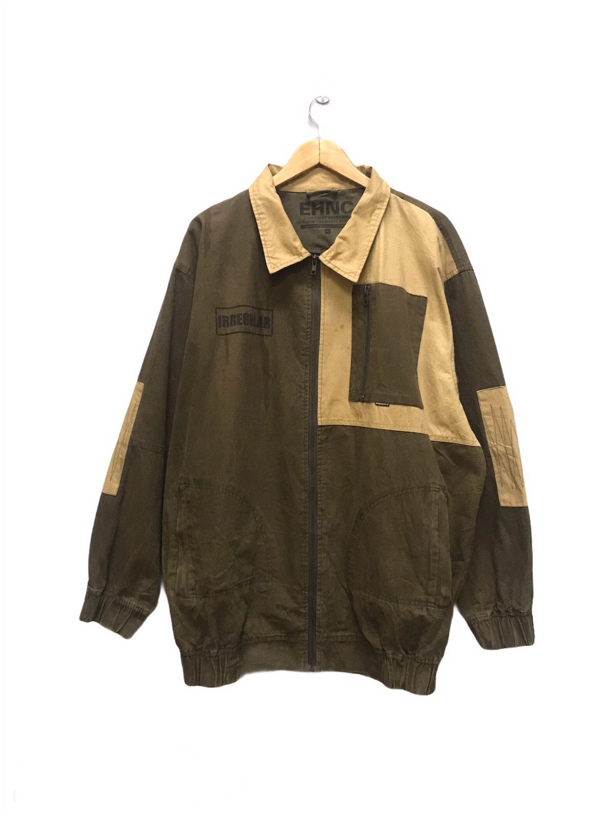 Japanese Brand × Vintage Vintage Enchance patchwork zipper jacket nice design Size US XXL / EU 58 / 5 - 1 Thumbnail