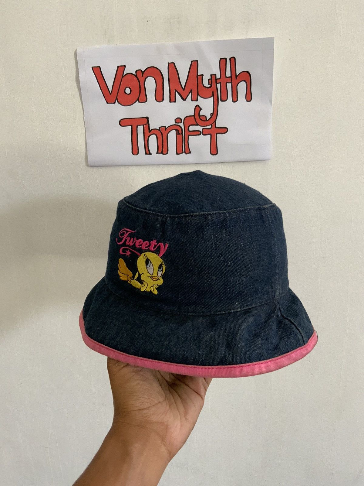 Vintage Vintage Tweety Denim Warner Bros Hat Size ONE SIZE - 1 Thumbnail