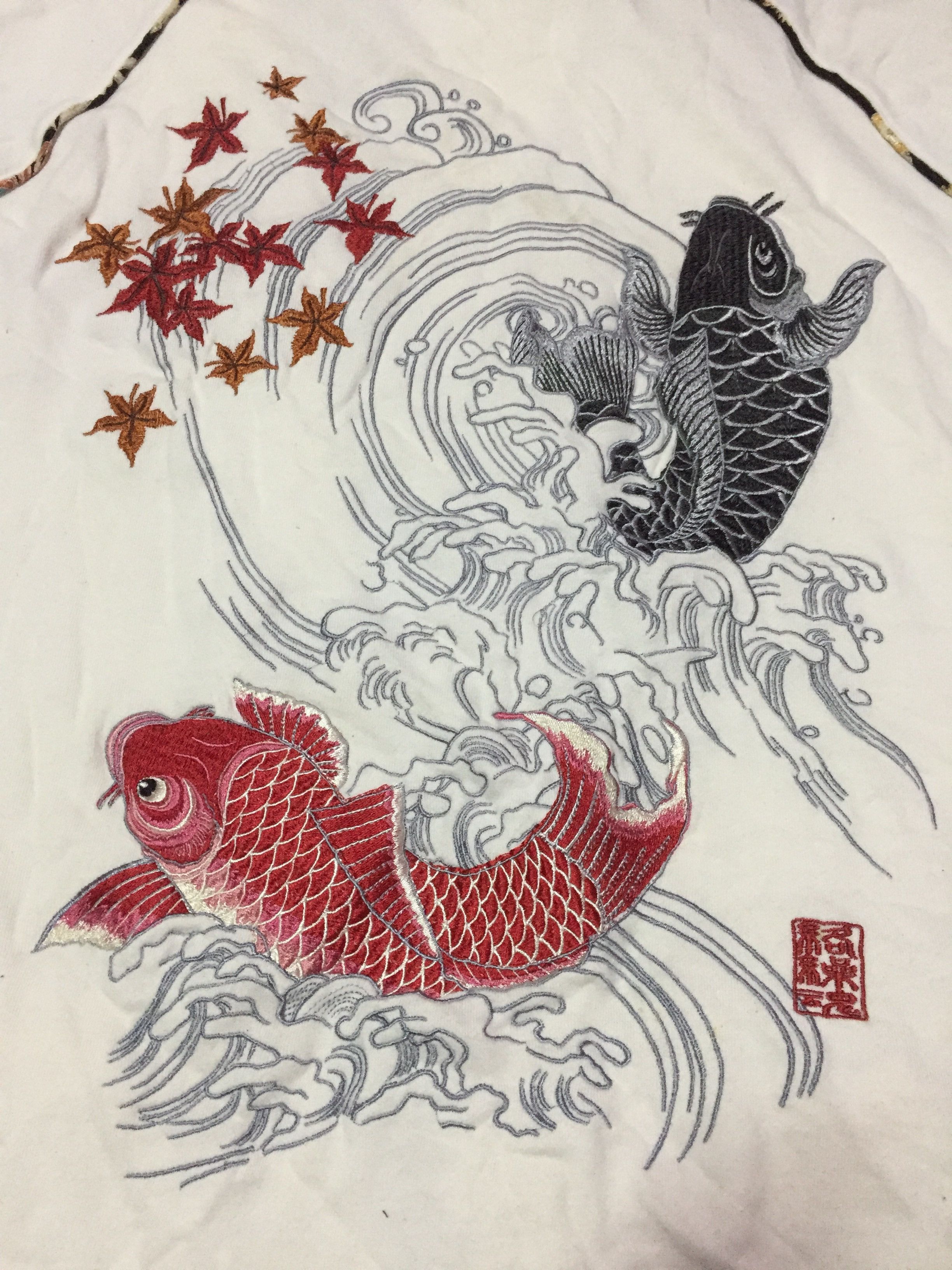 Japanese Brand Vintage Karakuri Tamashii Fish Koi Hoodies Size 3L Size US L / EU 52-54 / 3 - 3 Thumbnail