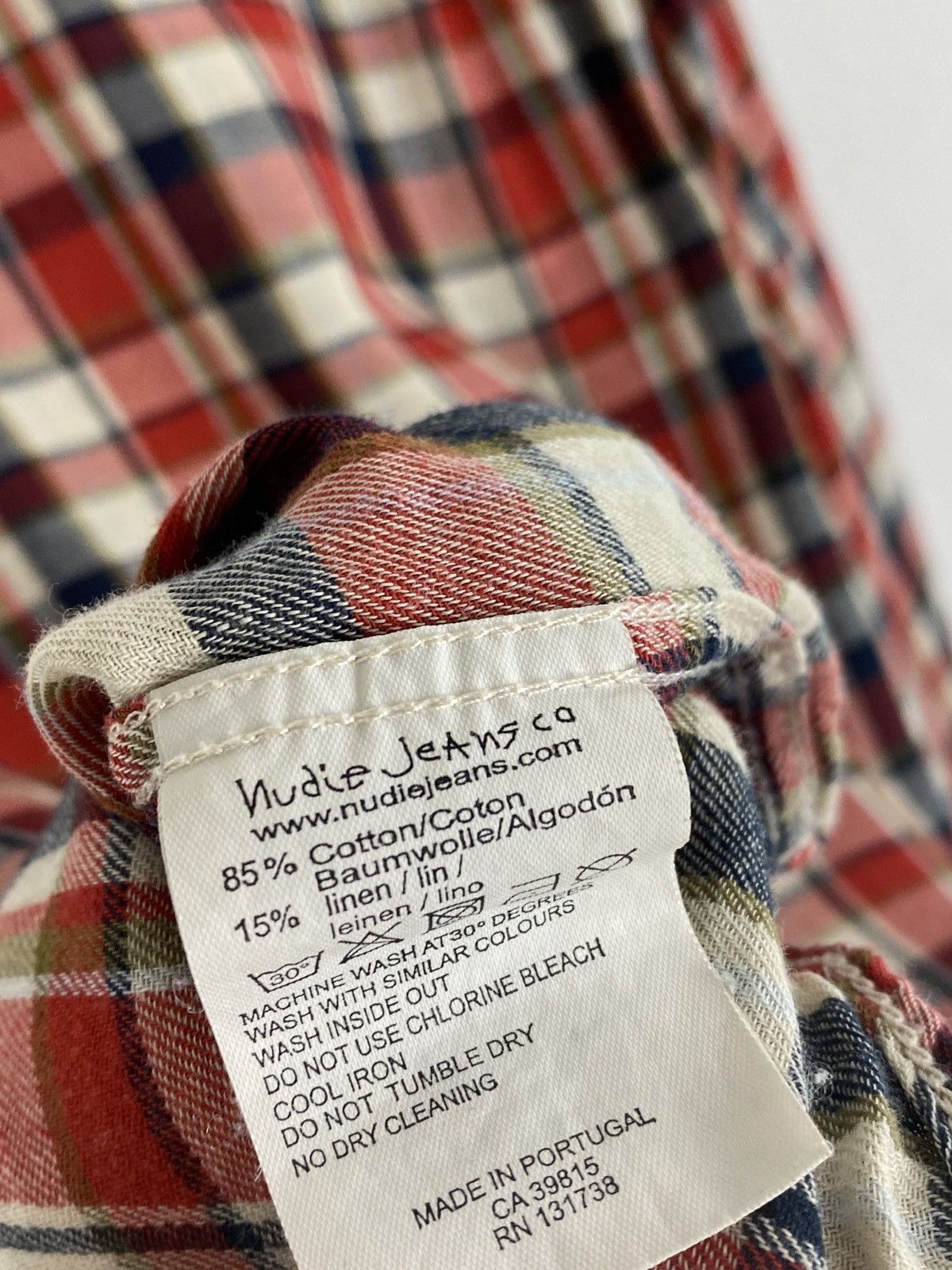 Nudie Jeans Nudie Jeans Lino Blend Checkered Long Sleeve Shirt Size US M / EU 48-50 / 2 - 7 Thumbnail
