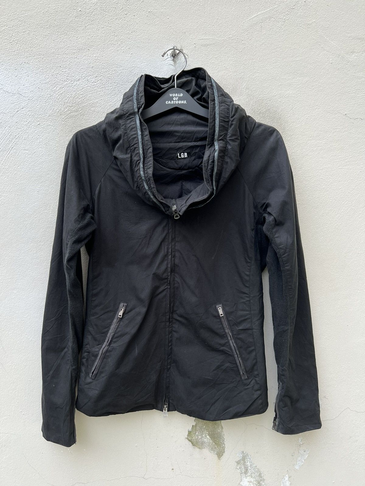 If Six Was Nine L.G.B. Distressed Hybrid Leather Hoodie Black Jacket Size US S / EU 44-46 / 1 - 7 Thumbnail
