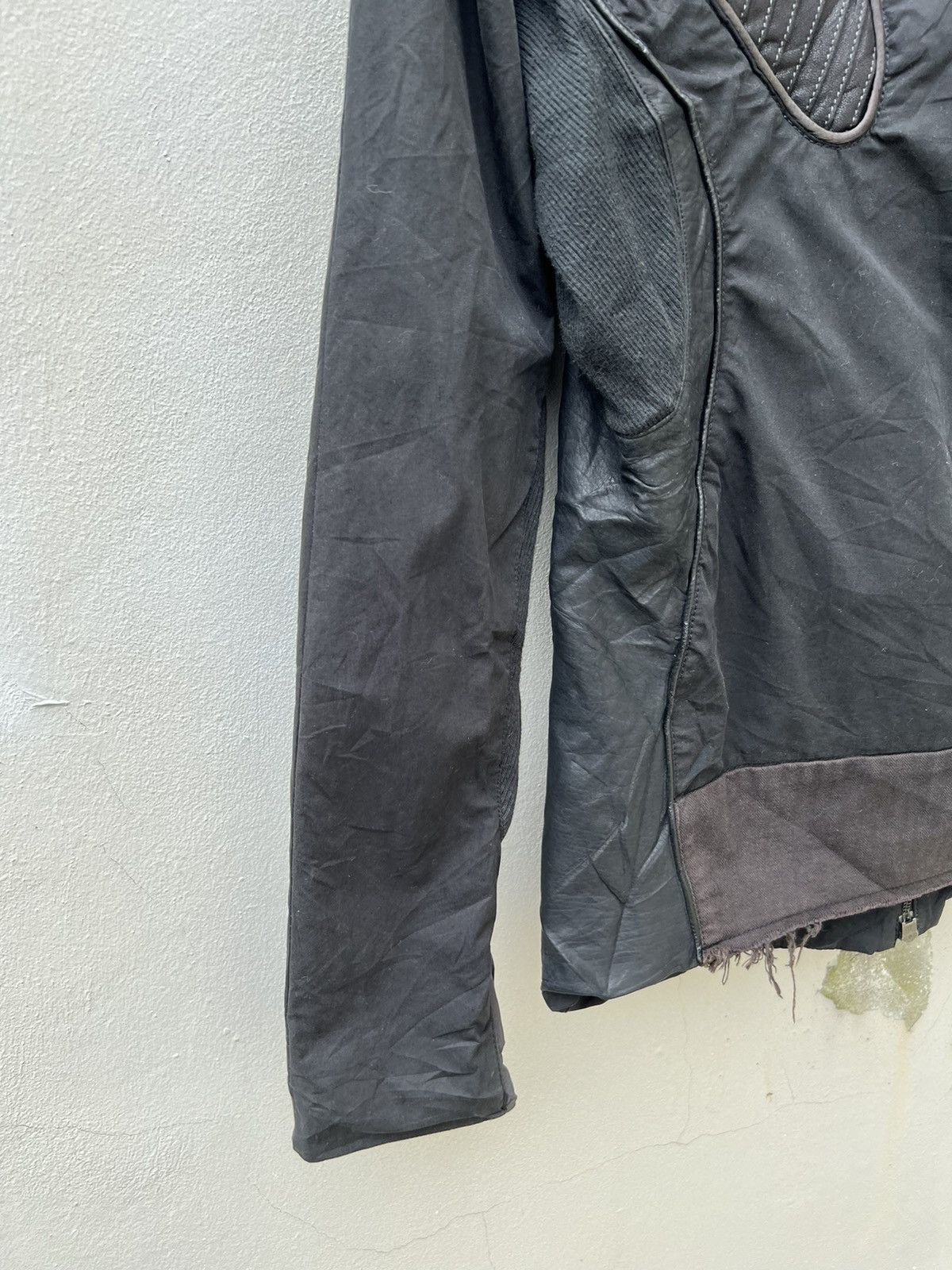 If Six Was Nine L.G.B. Distressed Hybrid Leather Hoodie Black Jacket Size US S / EU 44-46 / 1 - 15 Thumbnail