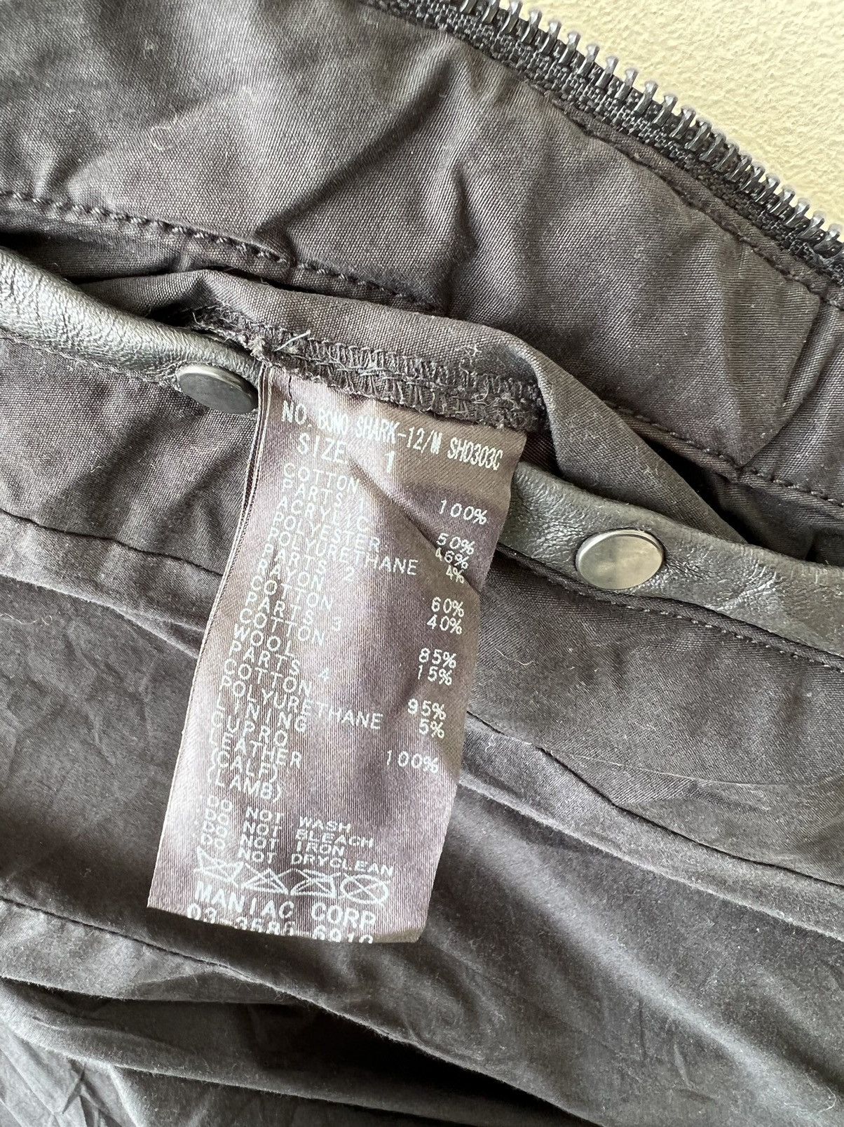 If Six Was Nine L.G.B. Distressed Hybrid Leather Hoodie Black Jacket Size US S / EU 44-46 / 1 - 24 Thumbnail