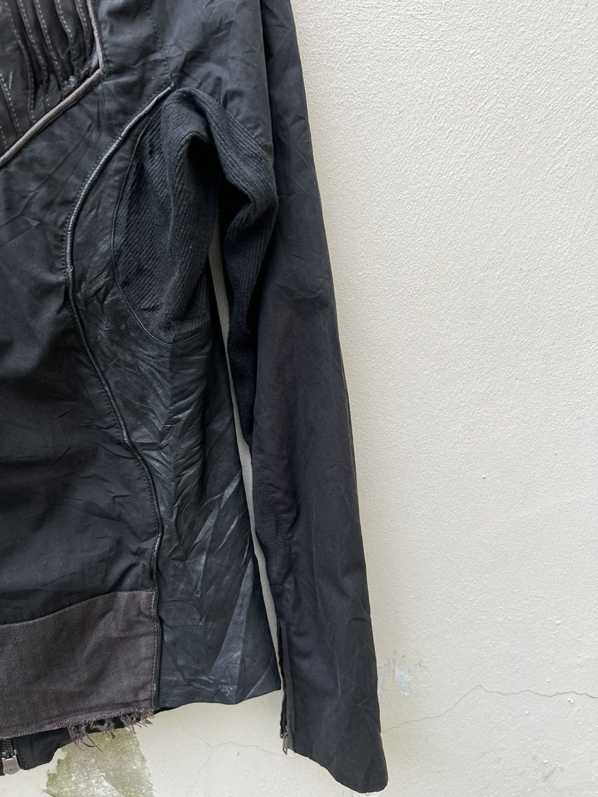 If Six Was Nine L.G.B. Distressed Hybrid Leather Hoodie Black Jacket Size US S / EU 44-46 / 1 - 16 Thumbnail