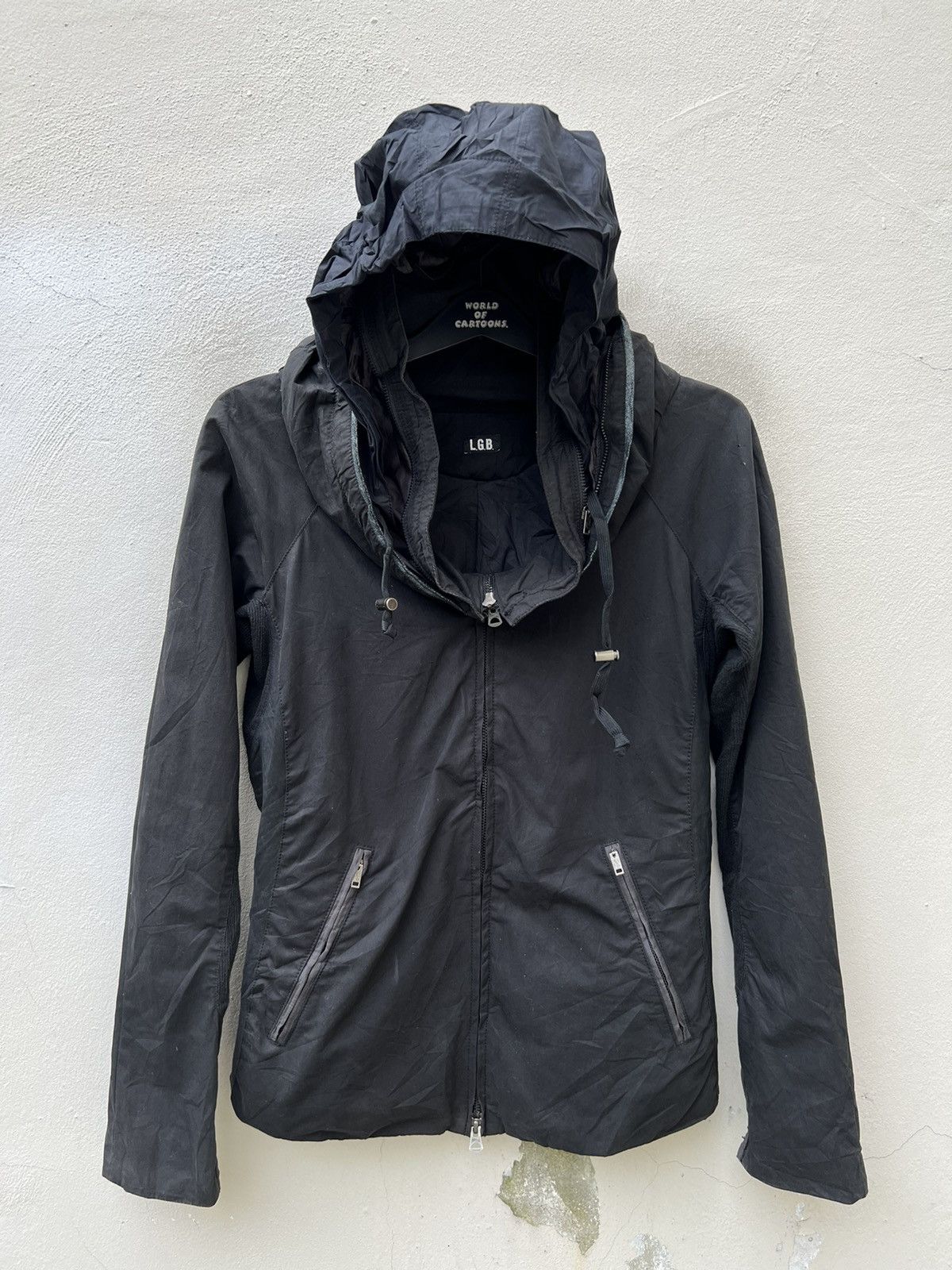 If Six Was Nine L.G.B. Distressed Hybrid Leather Hoodie Black Jacket Size US S / EU 44-46 / 1 - 20 Thumbnail