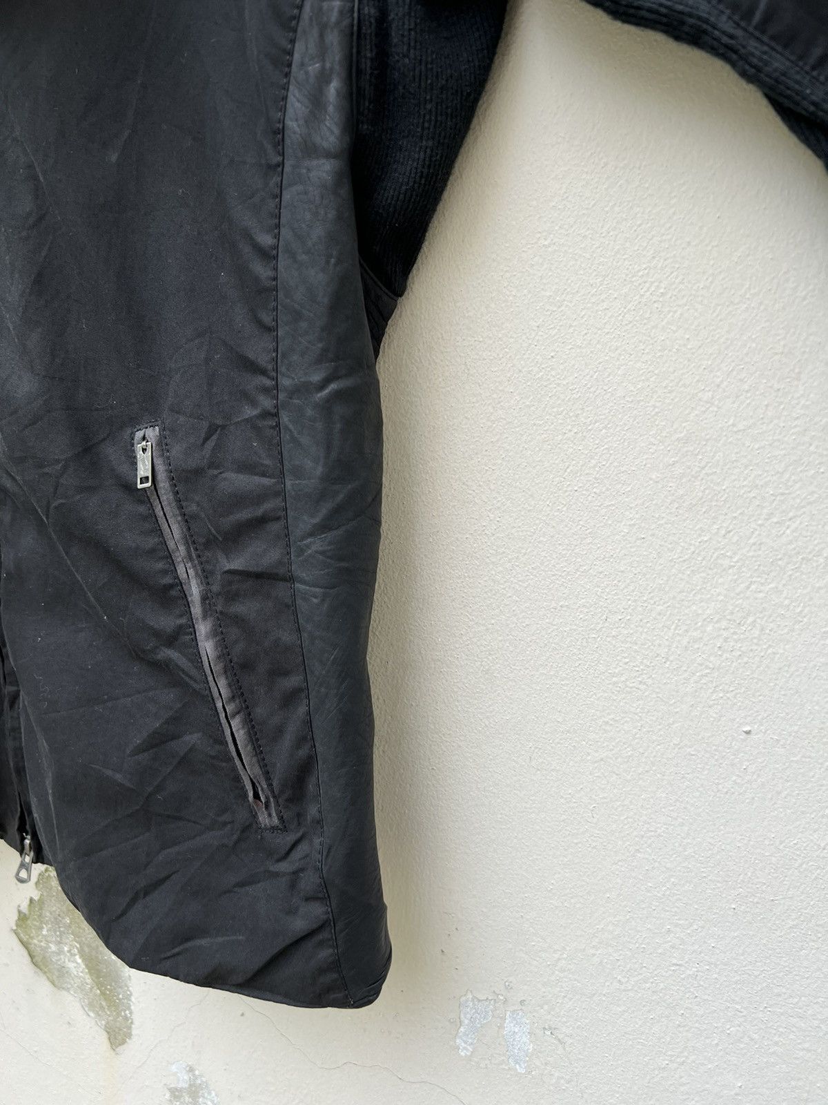 If Six Was Nine L.G.B. Distressed Hybrid Leather Hoodie Black Jacket Size US S / EU 44-46 / 1 - 11 Thumbnail