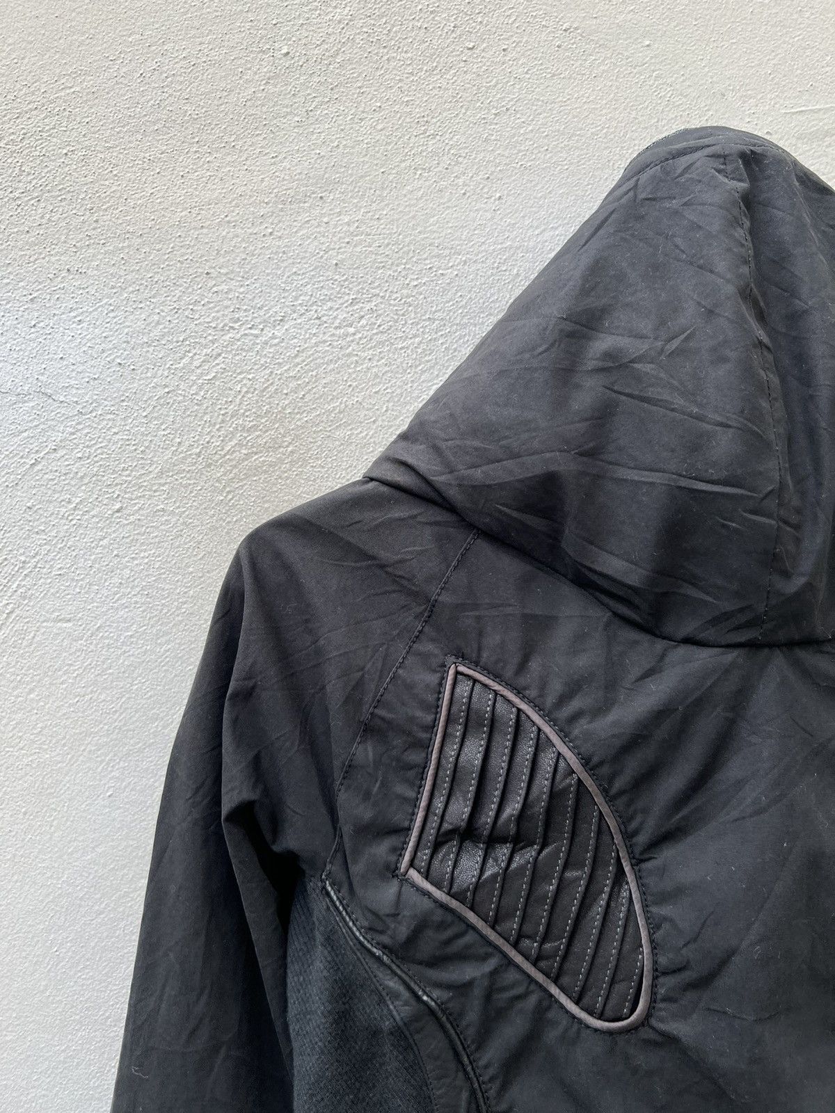 If Six Was Nine L.G.B. Distressed Hybrid Leather Hoodie Black Jacket Size US S / EU 44-46 / 1 - 13 Thumbnail