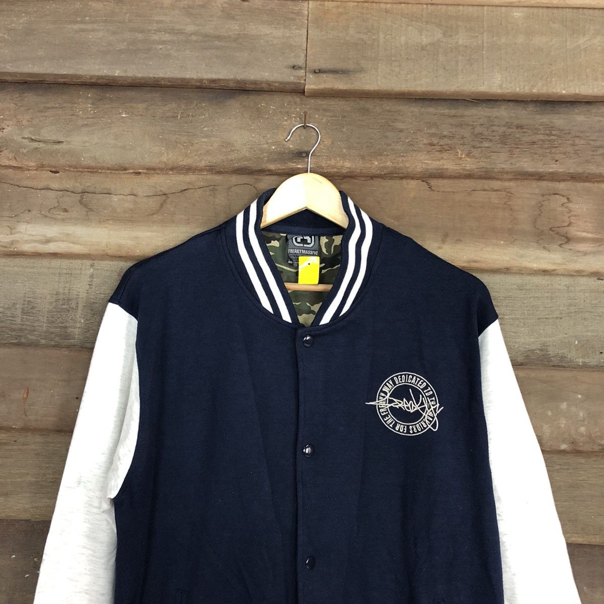 Japanese Brand Freaky Massive Blue Varsity Jacket #3734 Size US L / EU 52-54 / 3 - 2 Thumbnail