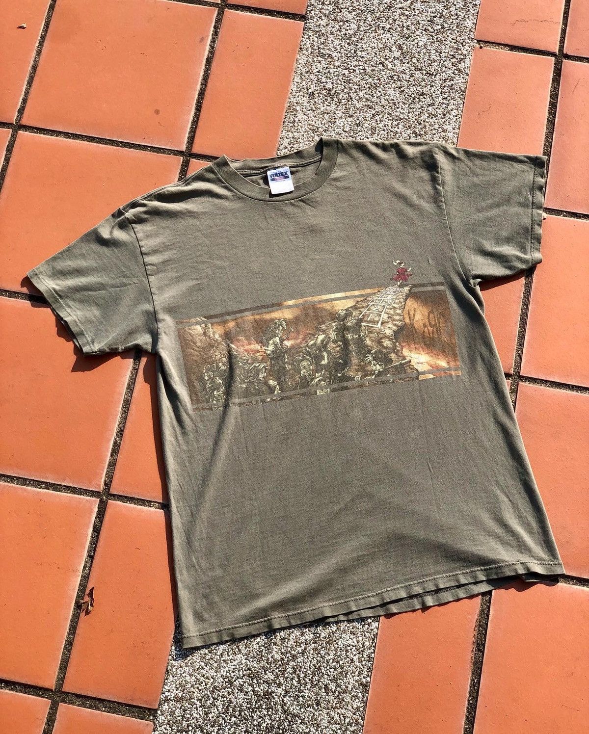 image of Band Tees x Vintage Korn Follow The Leader Tour Tee in Green, Men's (Size XL)