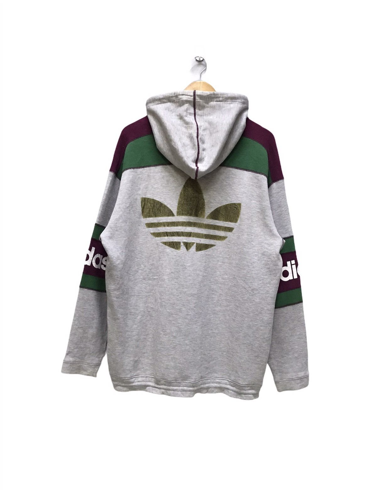 Adidas × Descente × Vintage Vintage 90s adidas sweater hoodie big logo overprint Size US L / EU 52-54 / 3 - 3 Thumbnail