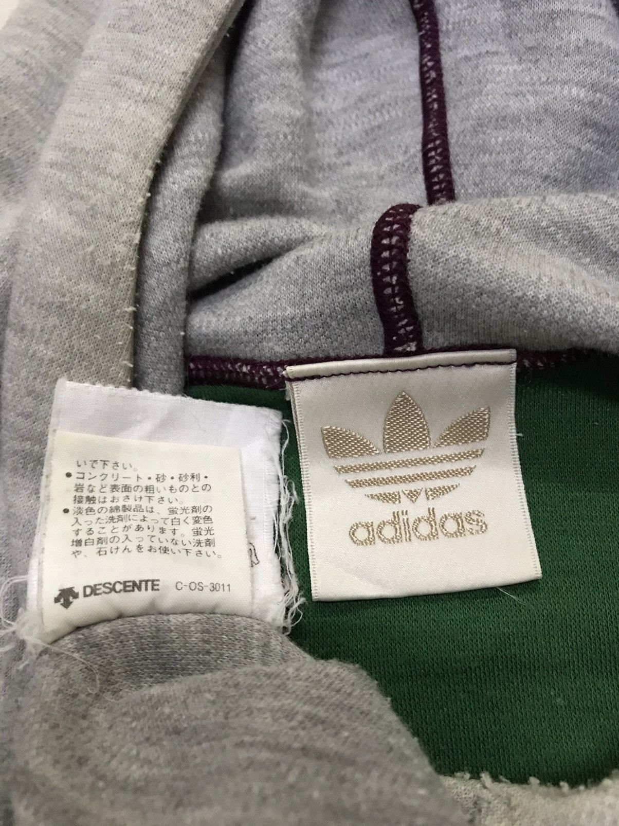 Adidas × Descente × Vintage Vintage 90s adidas sweater hoodie big logo overprint Size US L / EU 52-54 / 3 - 6 Thumbnail